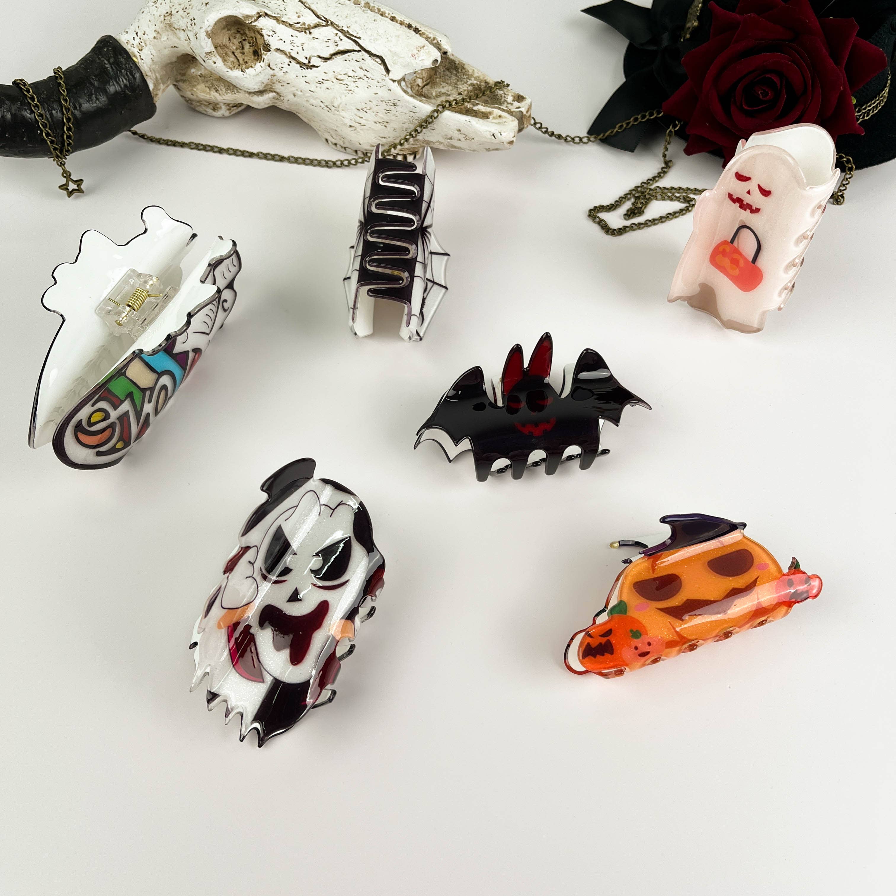 Halloween cute ghost hair claw clip: Bat