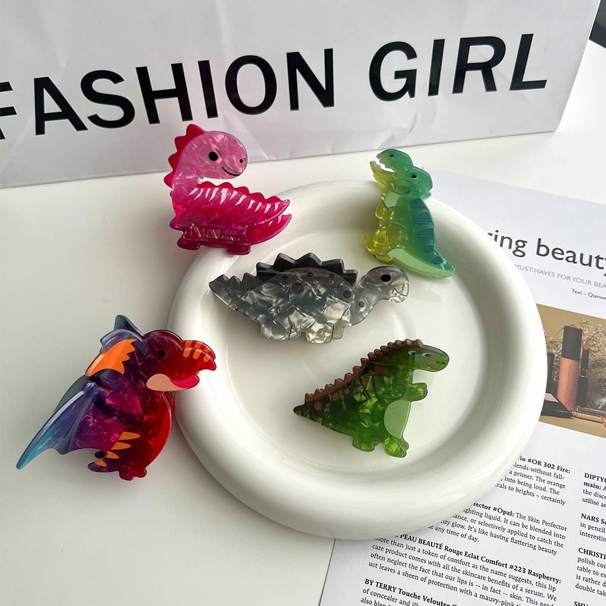 New Colorful Gradient Dinosaur Hair Claw Clip