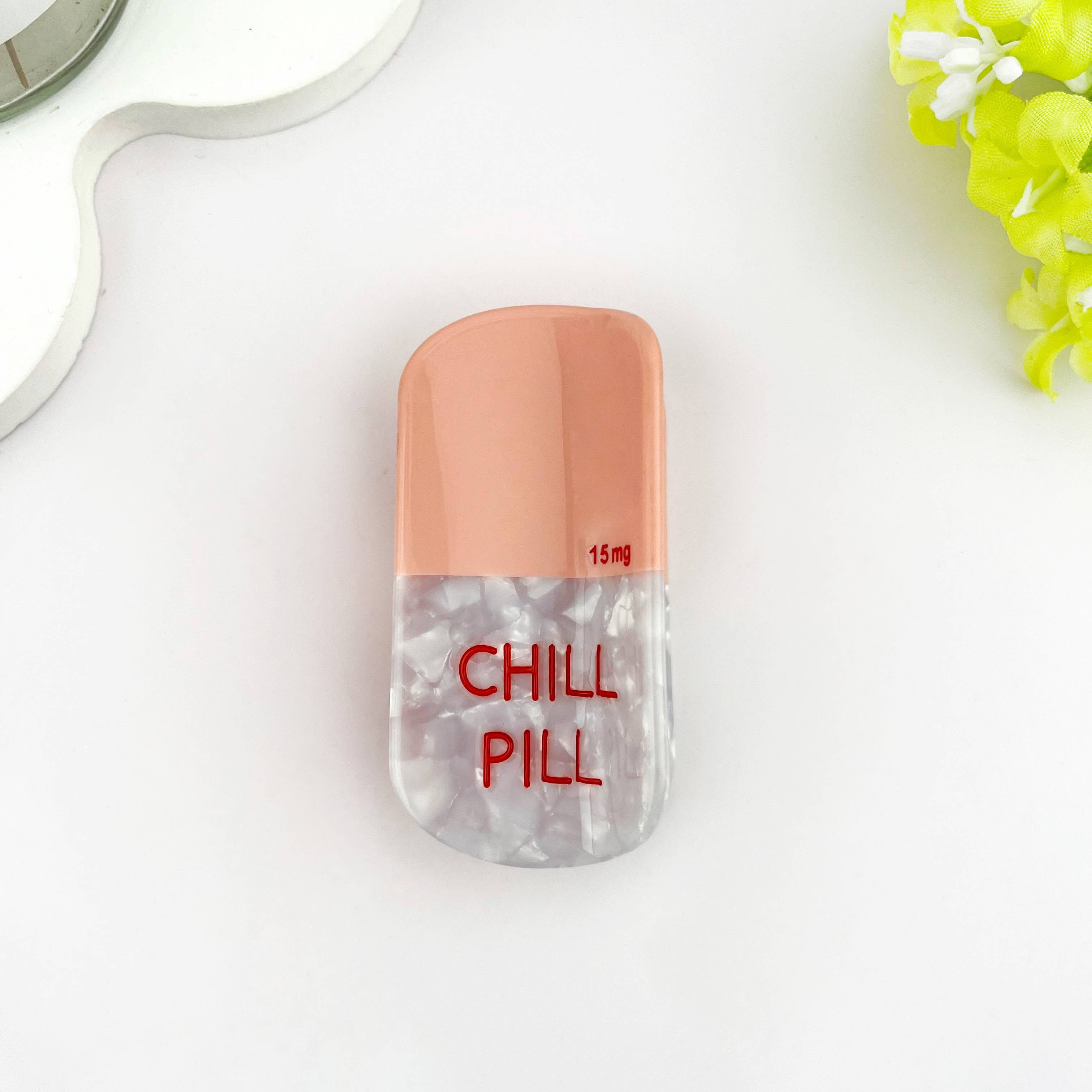 Sweet Dream Sleep Pill Acetate Hair Claw Clip: Blue