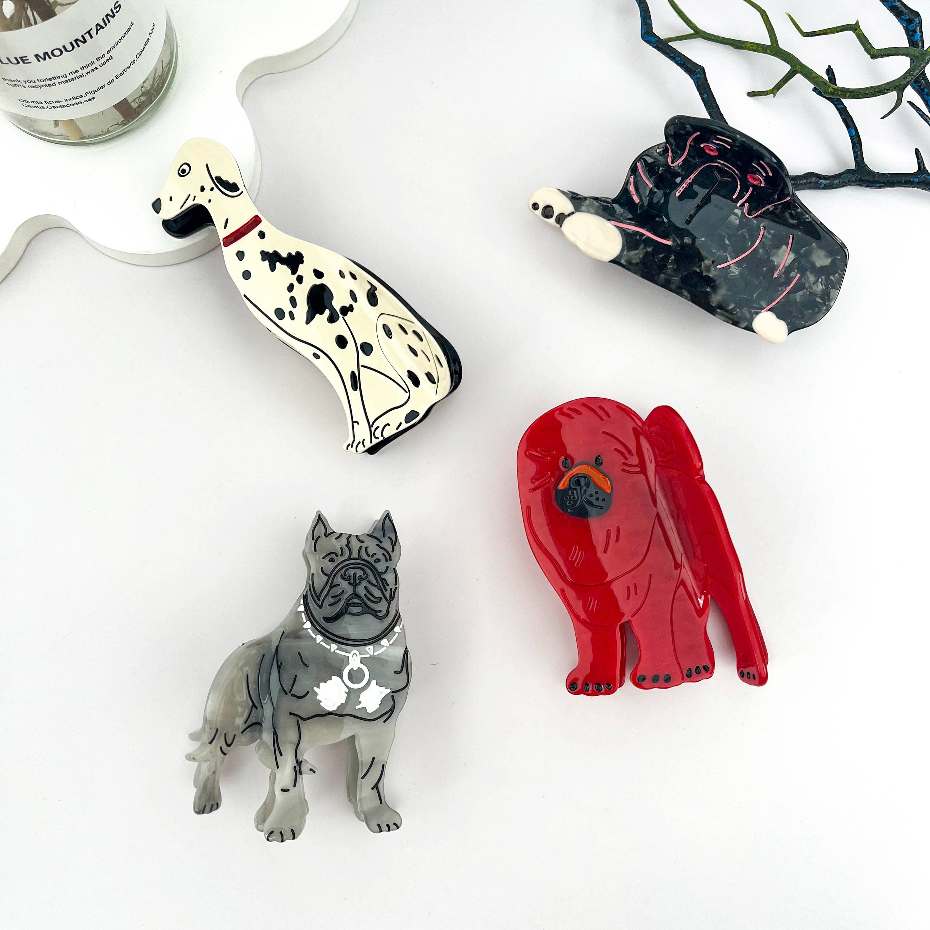 Creative Cool Dog Pack Acetate Hair Claw Clip