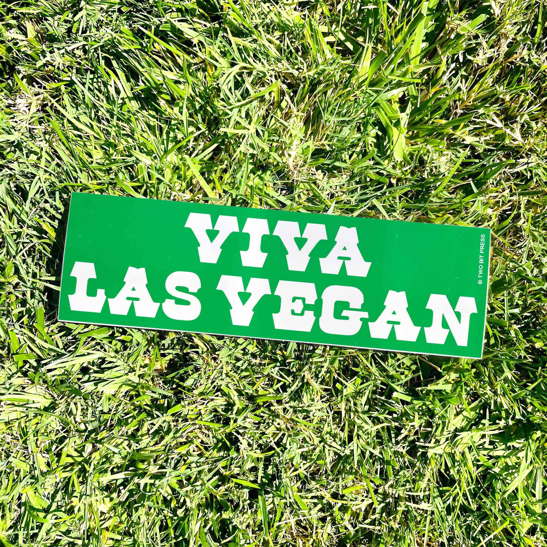 Viva Las VEGAN Bumper Sticker - Funny Food Vintage Style