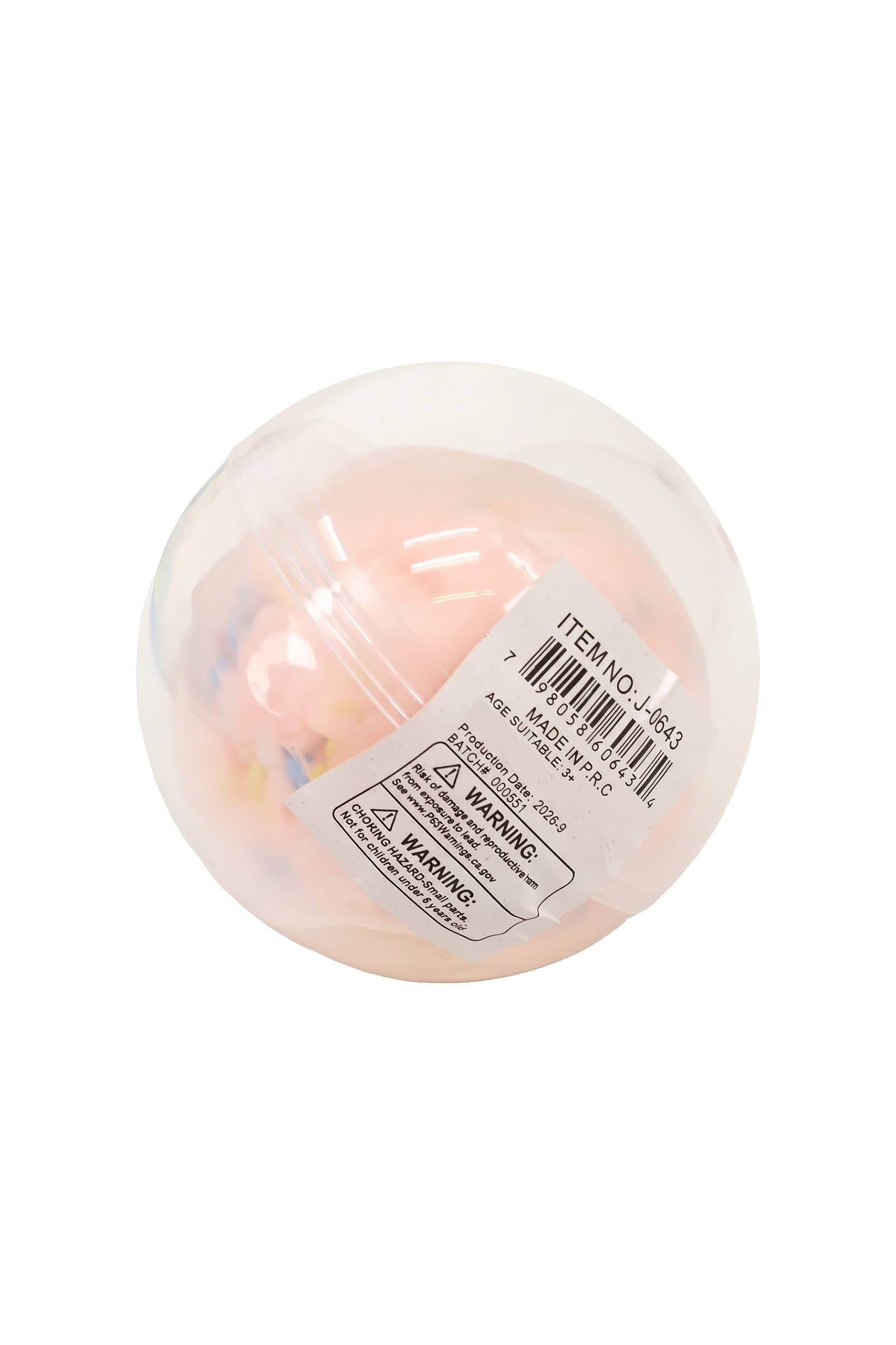 Coastal Block Bead Soft Crunchy Clay Filled TPR Squishy Ball: ASSORTED / ONE SIZE