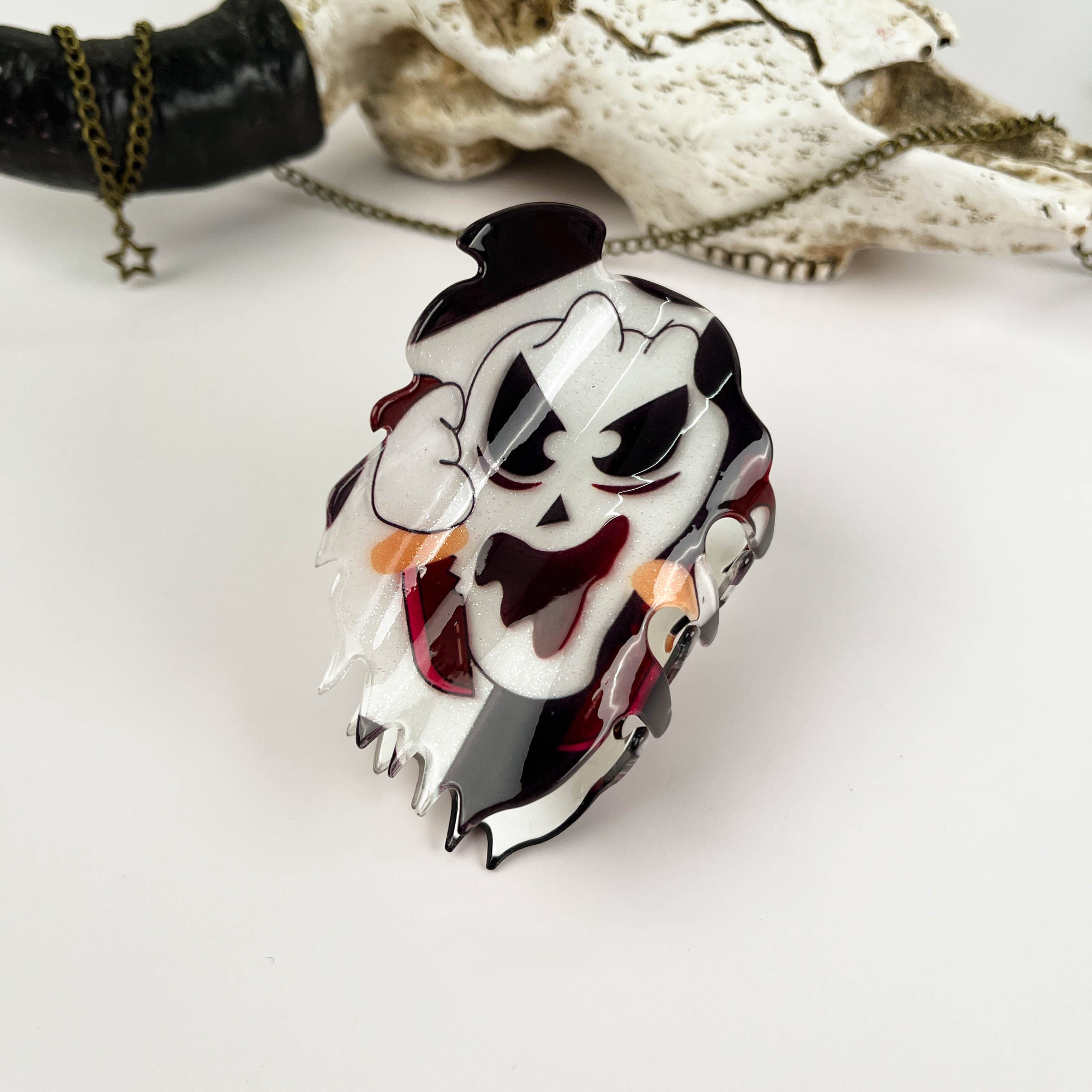 Halloween cute ghost hair claw clip: Bat