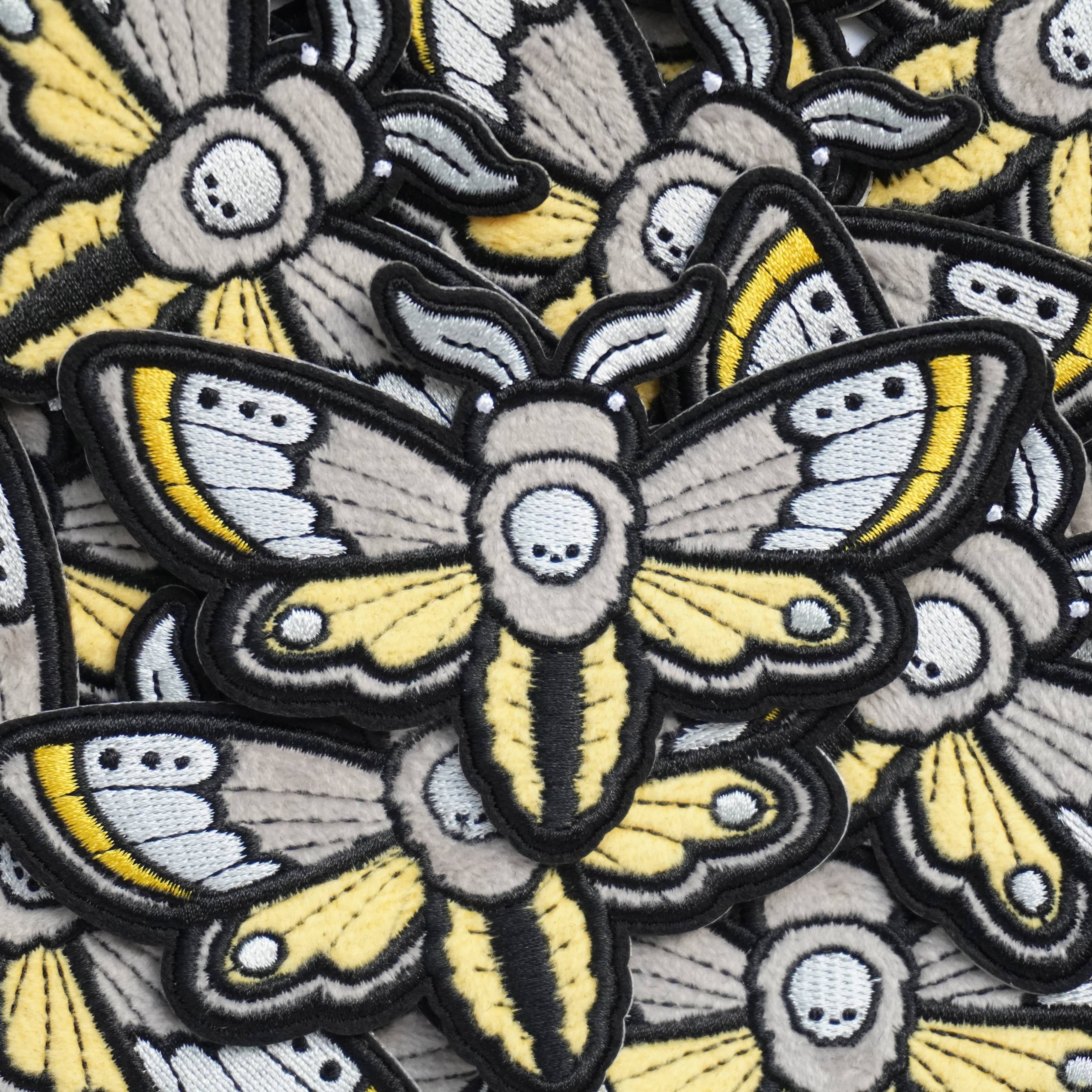 Moth Fuzzy Plush Patch  - Adhesive Backed for Sewing On