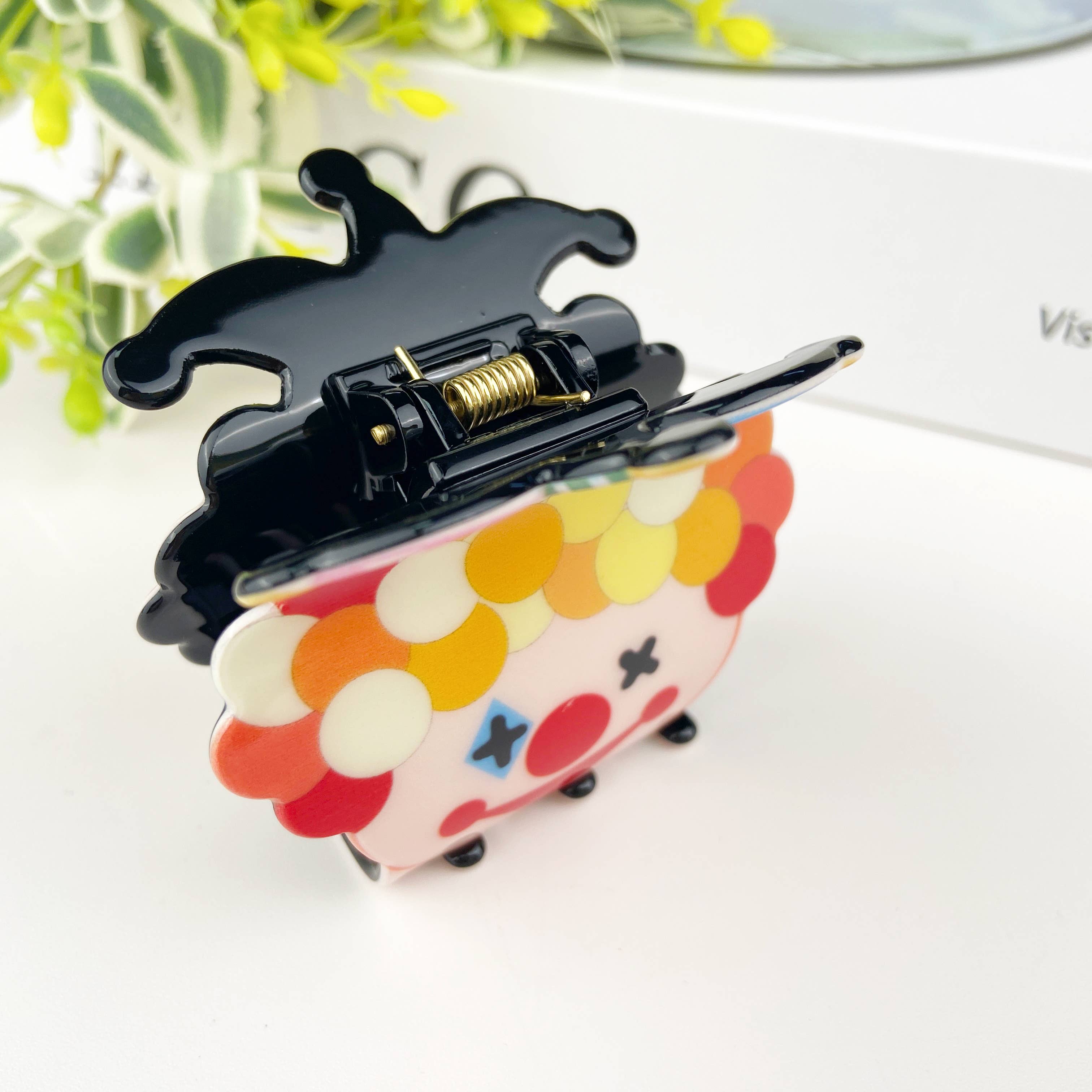 Colorful Cute clown hair claw clip: Colorful