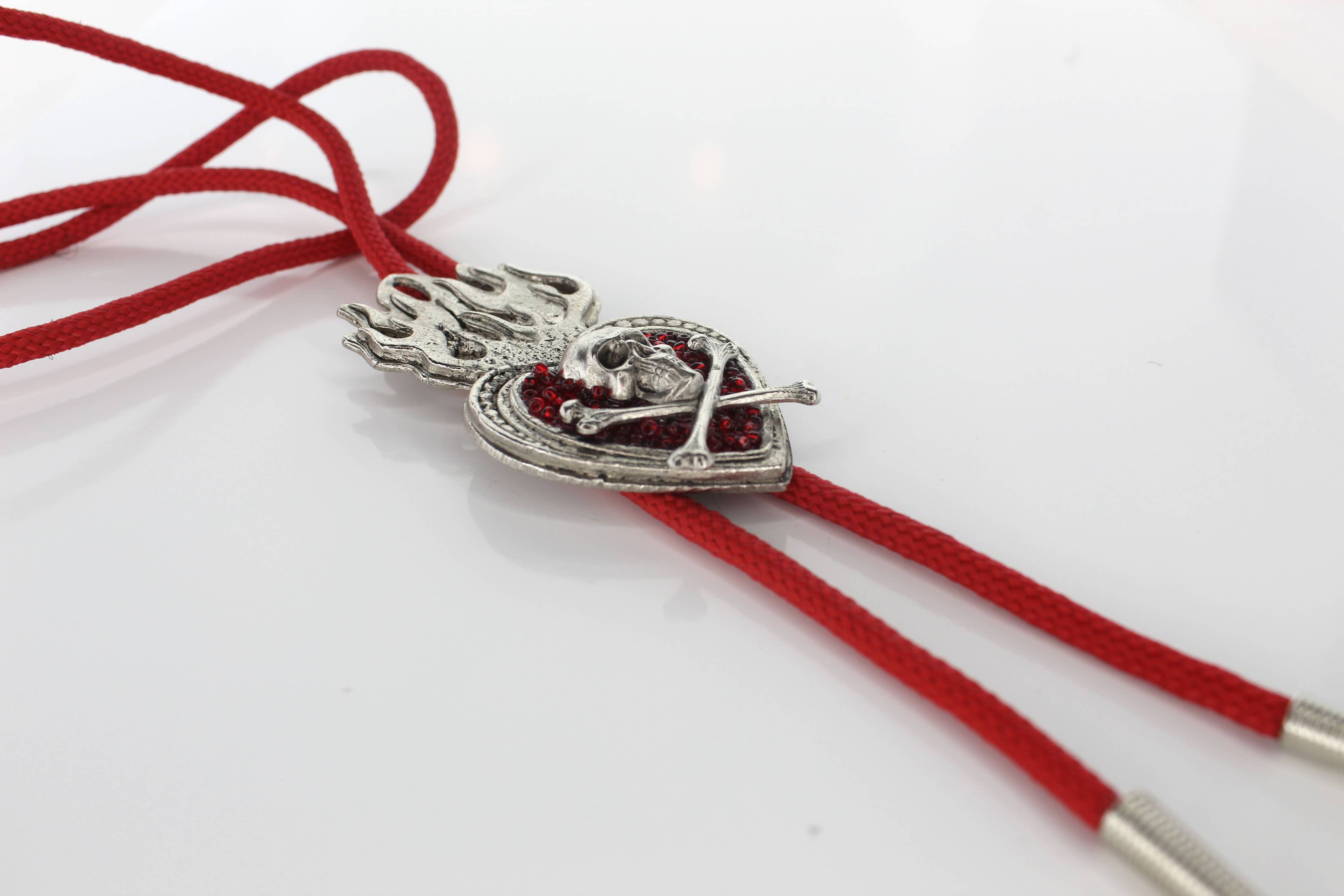 Flaming Heart of Rebellion Bolo Tie