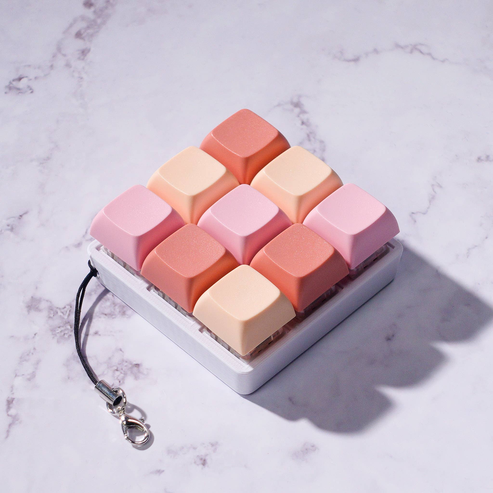 9 Key Mechanical Keyboard Fidget Keychain: Blueberry Fields / Clicky