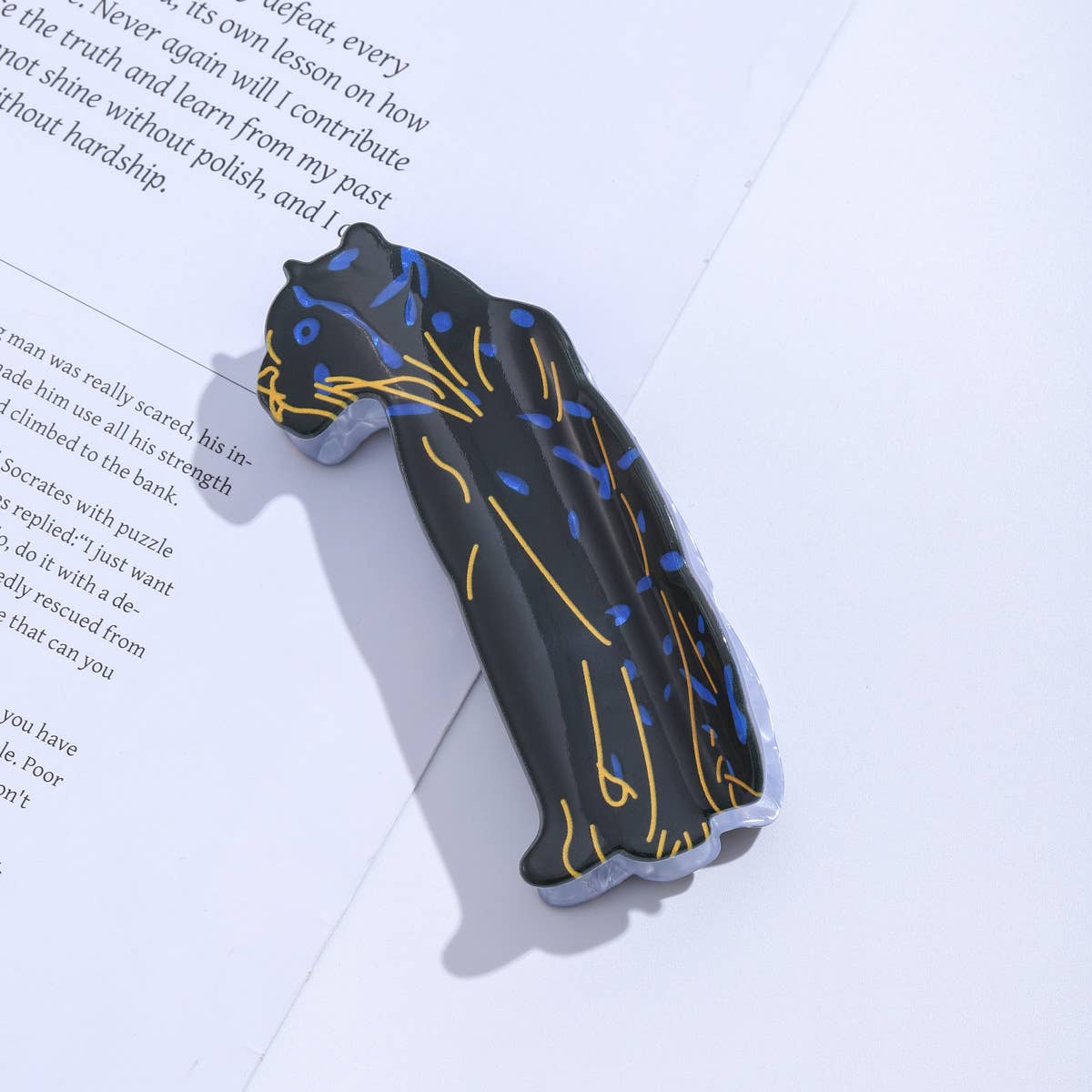 Leopard Panther Shaped Animal Print Hair Claw Clip: Leopard