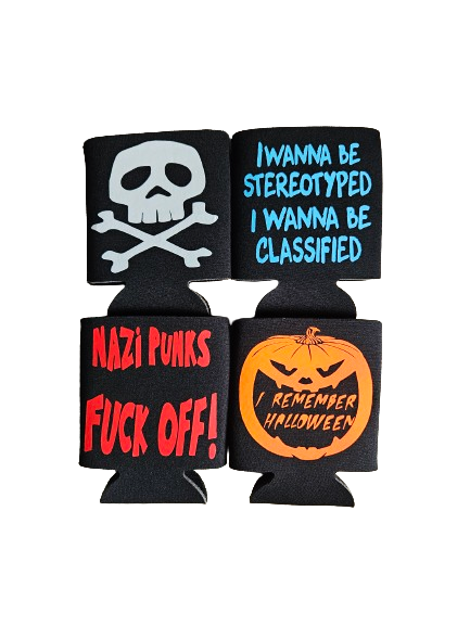 Nazi Punks Fuck Off Can Cooler in Red