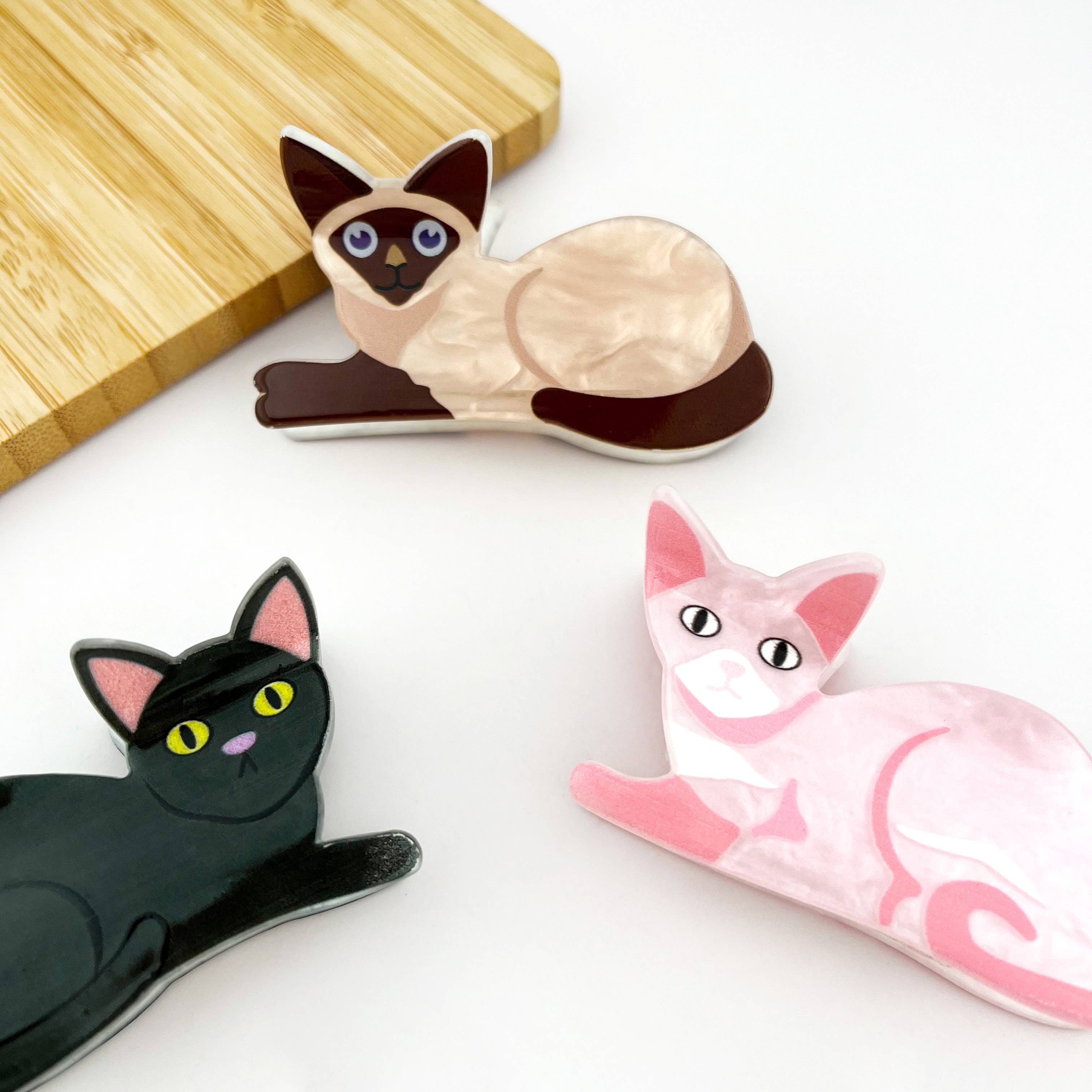 Cute Cat Claw Clip, Animal Hair Clip: Brown