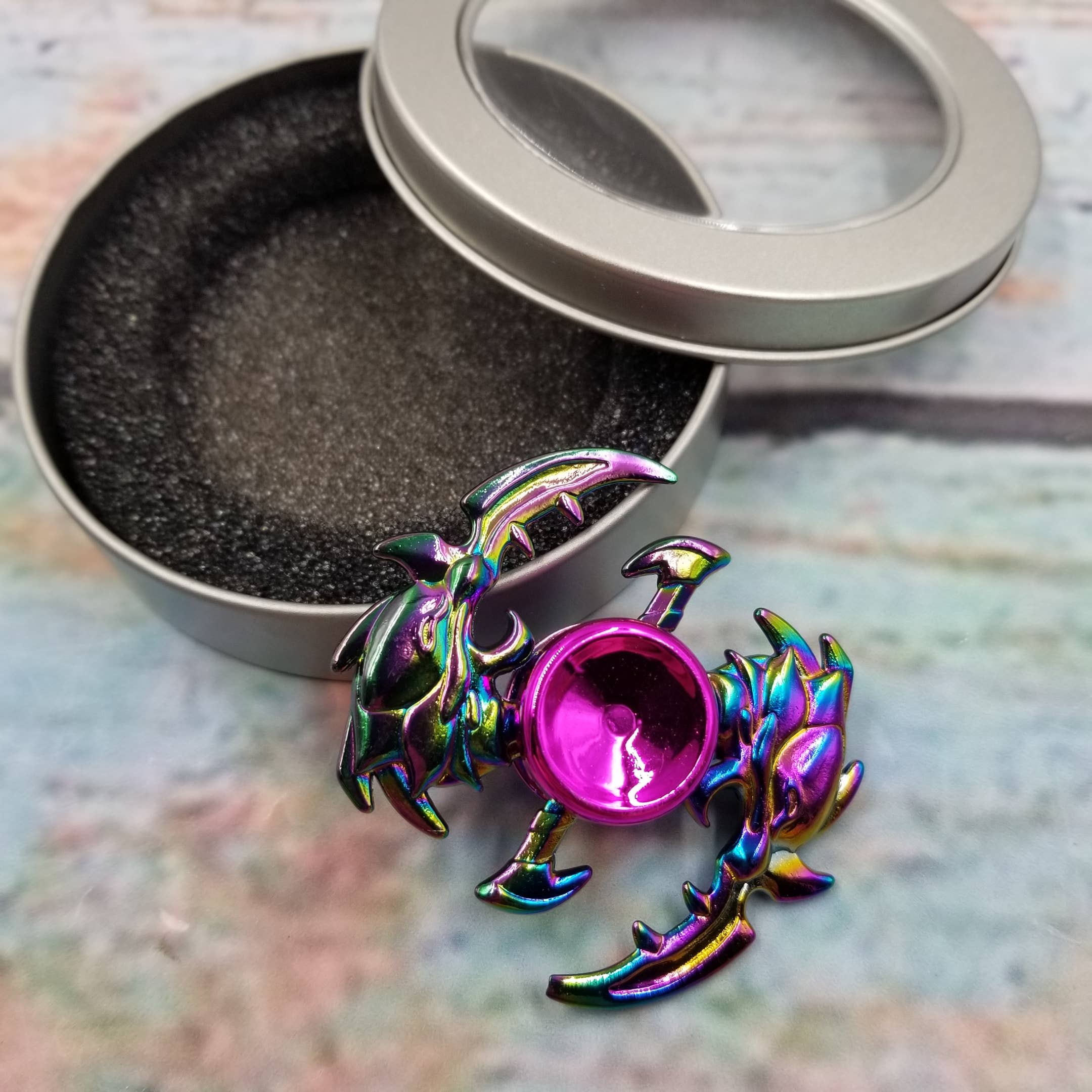 Metal Fingertip Gyro Decompression Fidget Toy With Box
