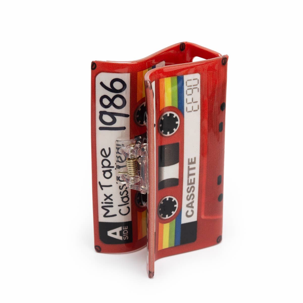 Mix Tape Classic Year 1986 Cassette Hair Claw Clip: Red