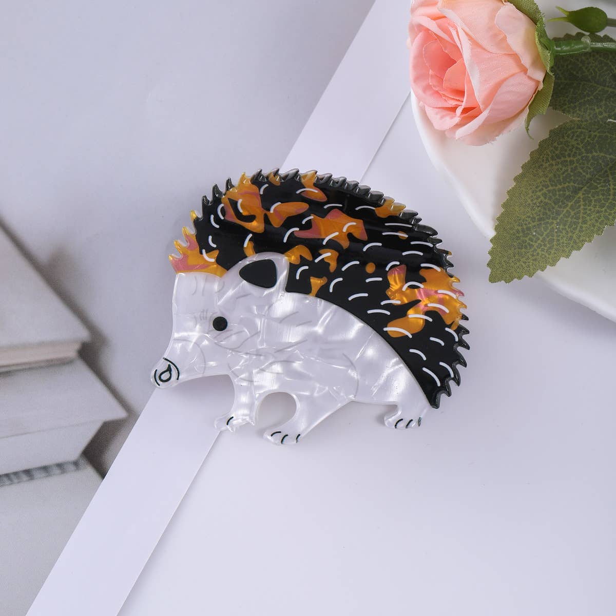 Cute Hedgehog Shaped Animal Hair Claw Clip,Animal Style: Hedgehog