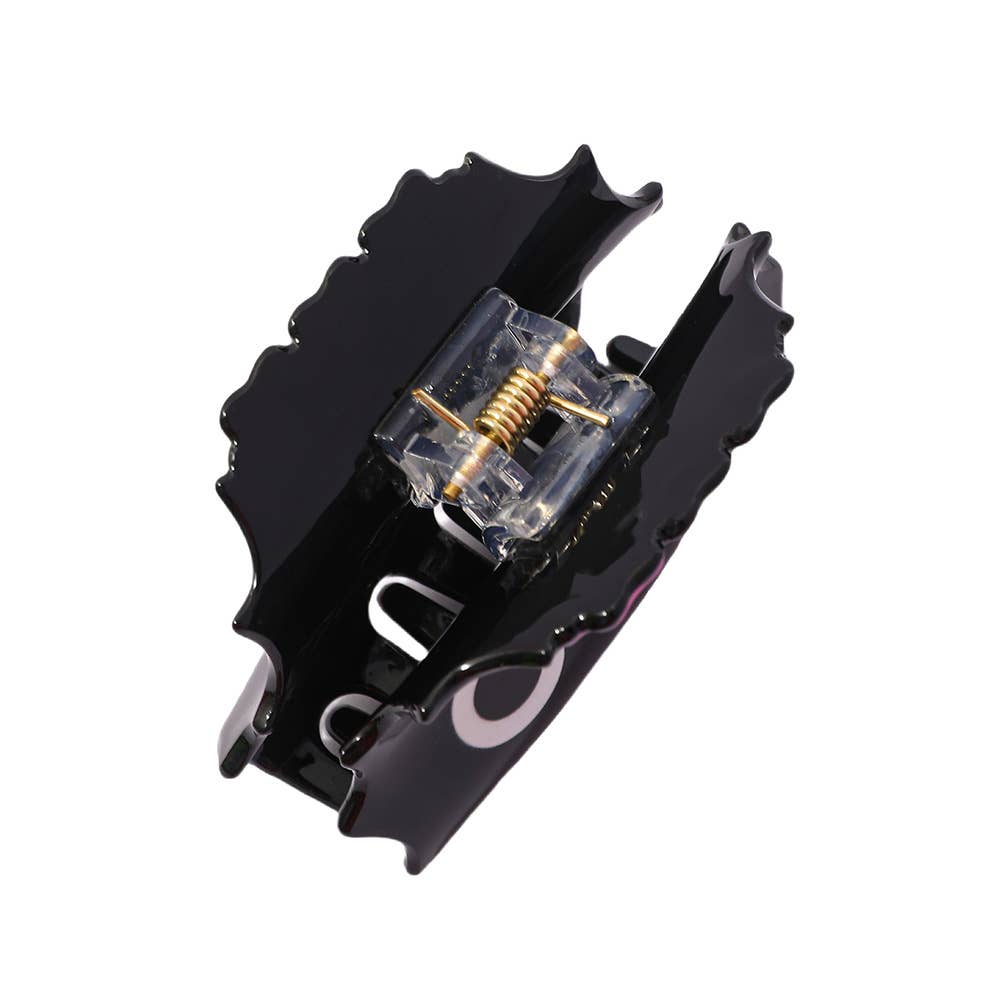 Funky Big - Eyed Hair Claw with Colorful Accents: Black