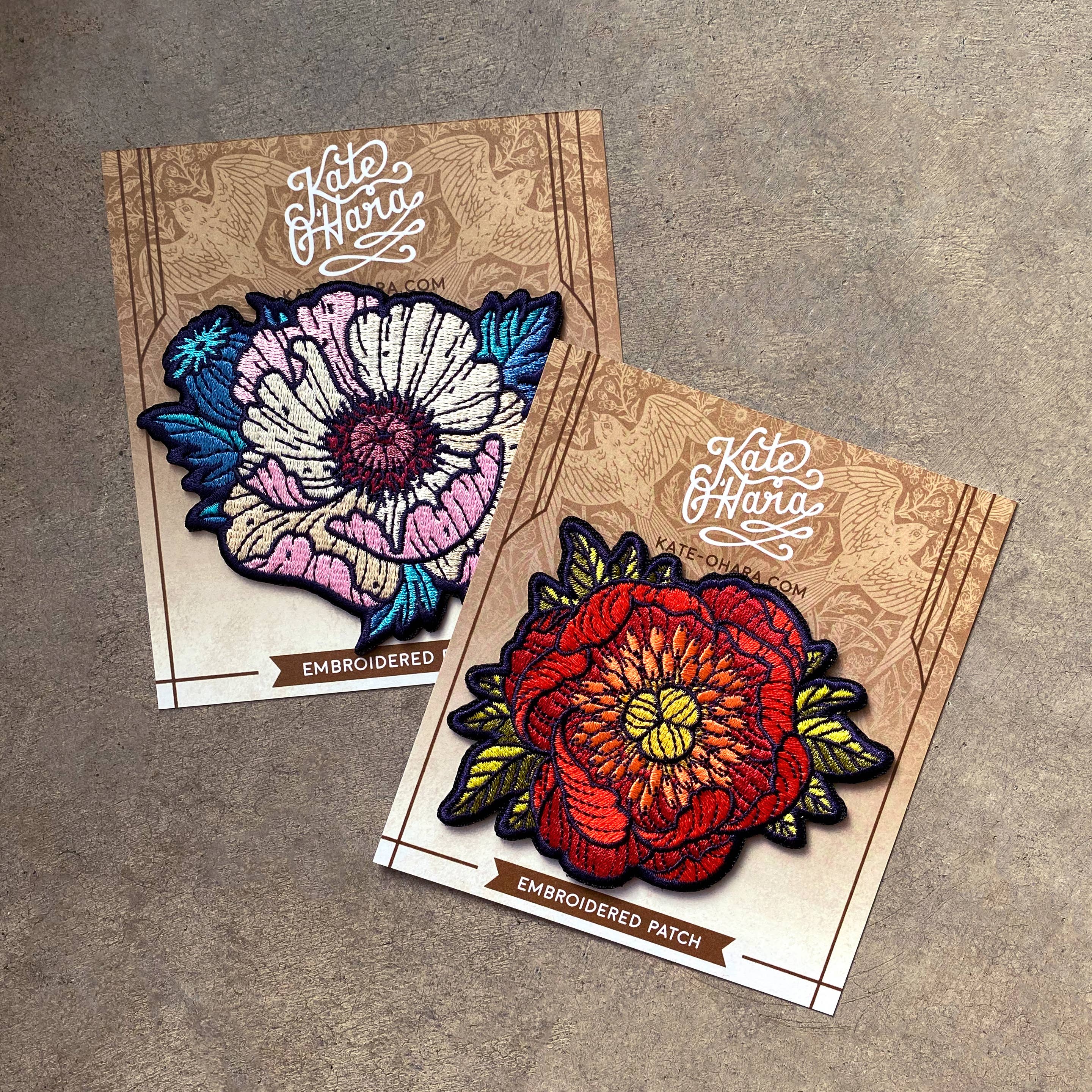 Peony Embroidered Patch