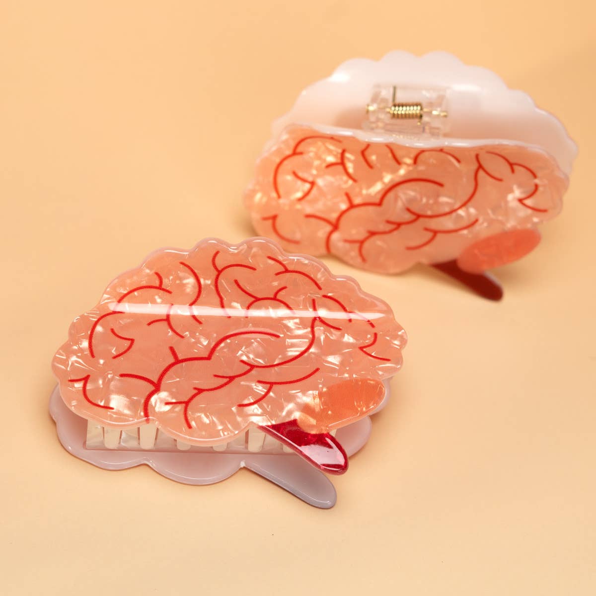 Quirky Brain Pattern Hair Claw Clip- Medical Anatomical : Brain