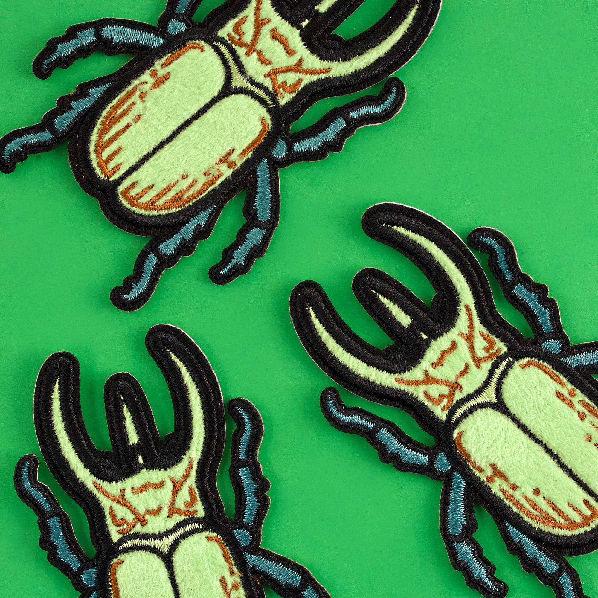 Beetle Fuzzy Plush Patch -Adhesive Backed for Sewing On