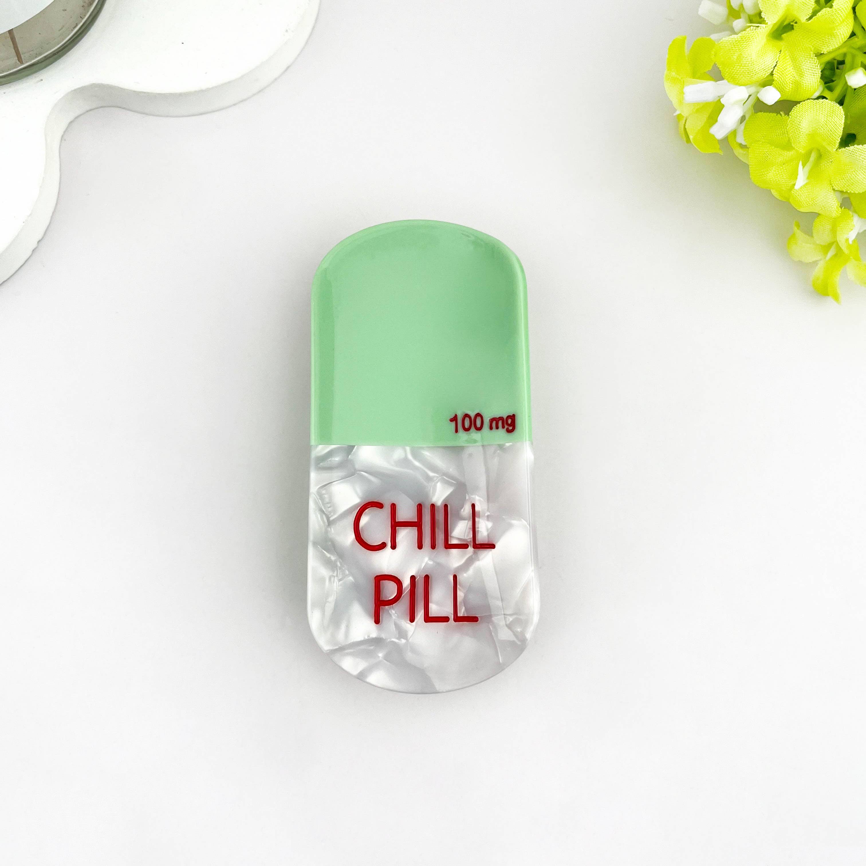Sweet Dream Sleep Pill Acetate Hair Claw Clip: Blue
