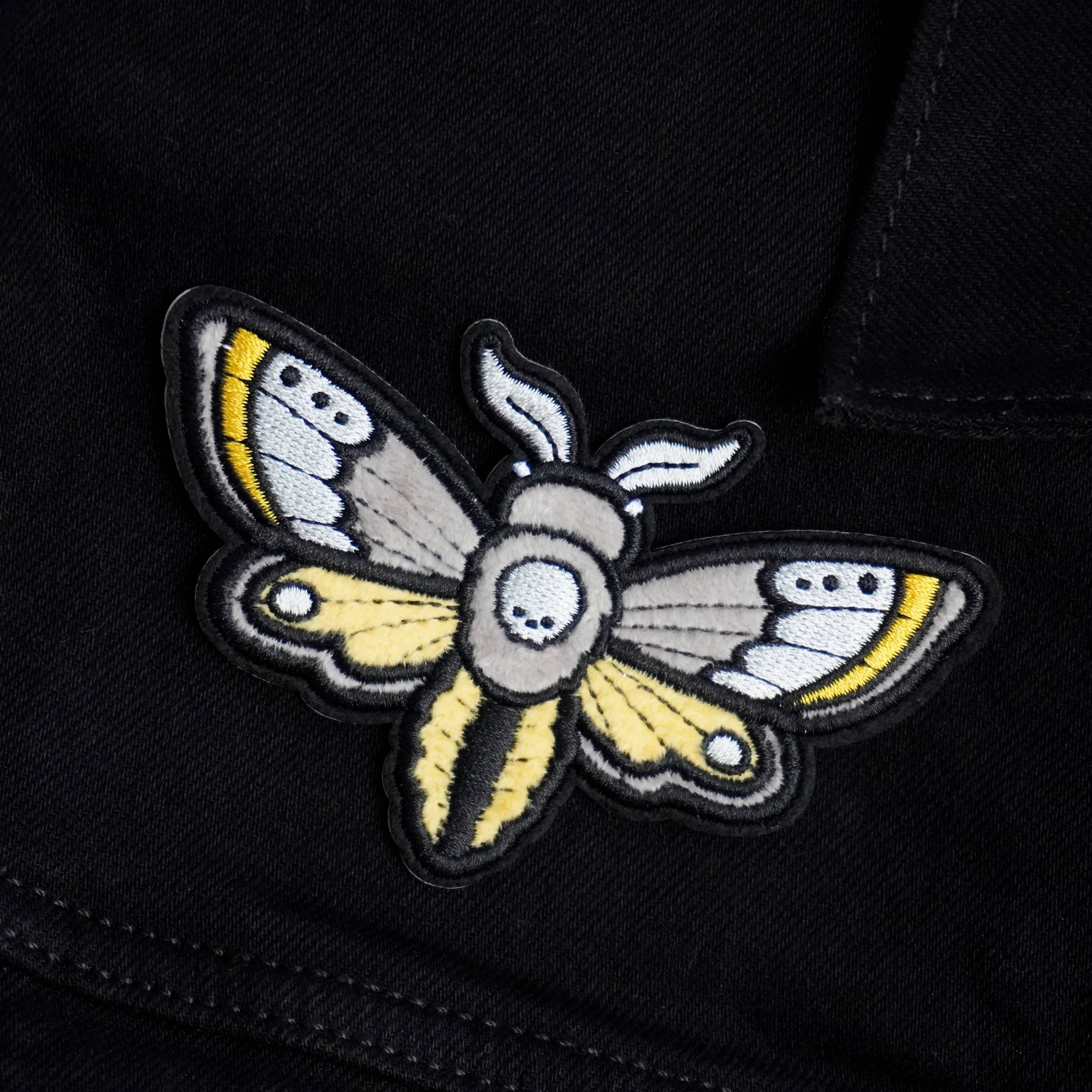 Moth Fuzzy Plush Patch  - Adhesive Backed for Sewing On