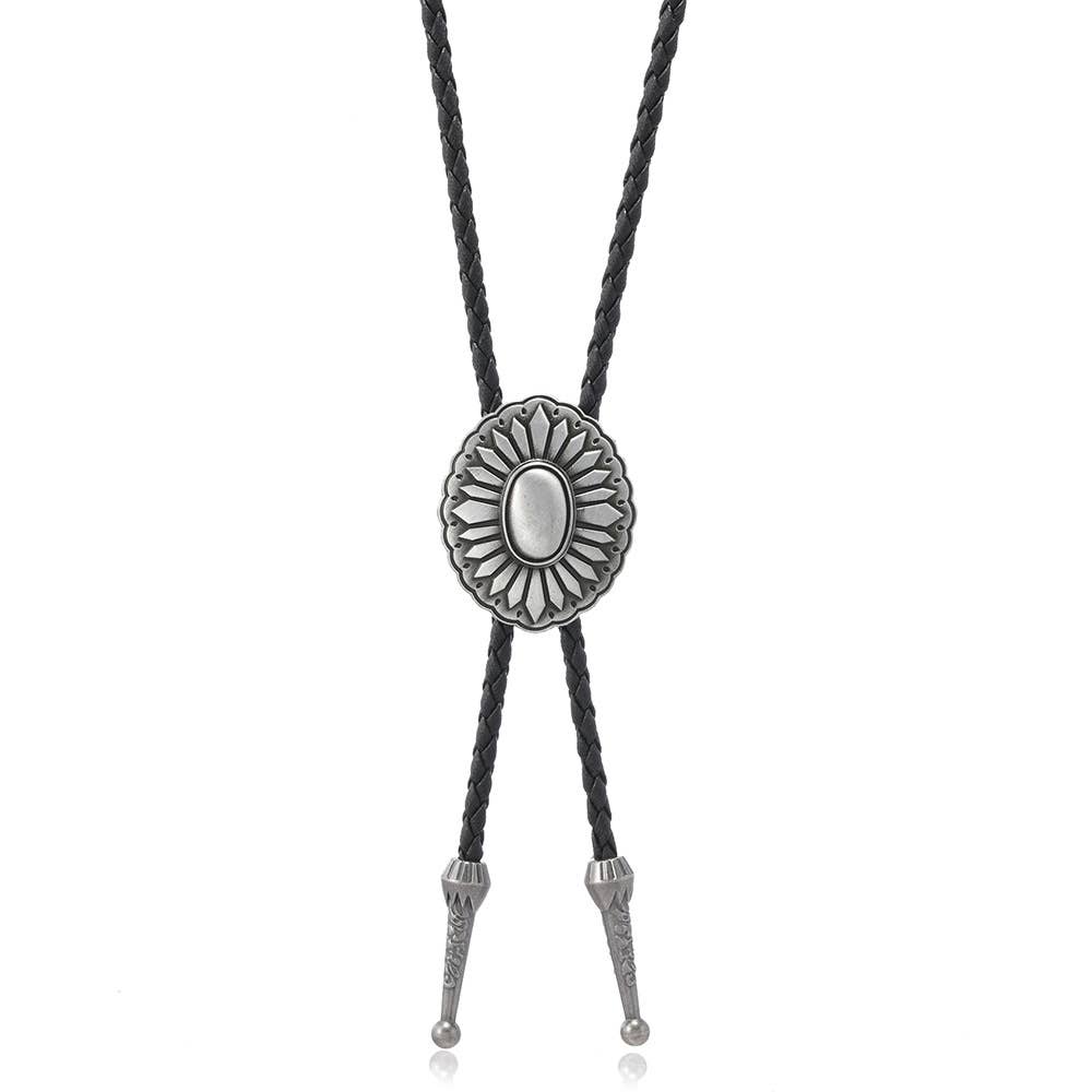 Western Turquoise Oval Bolo Tie Necklace