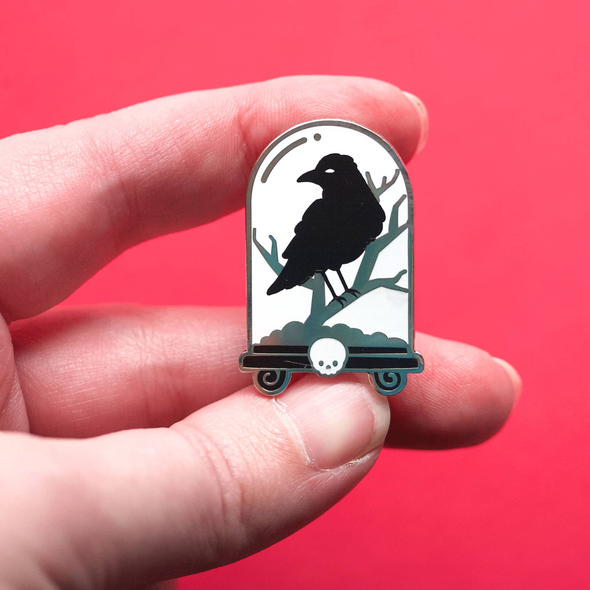 Raven Cloche Hard Enamel Pin