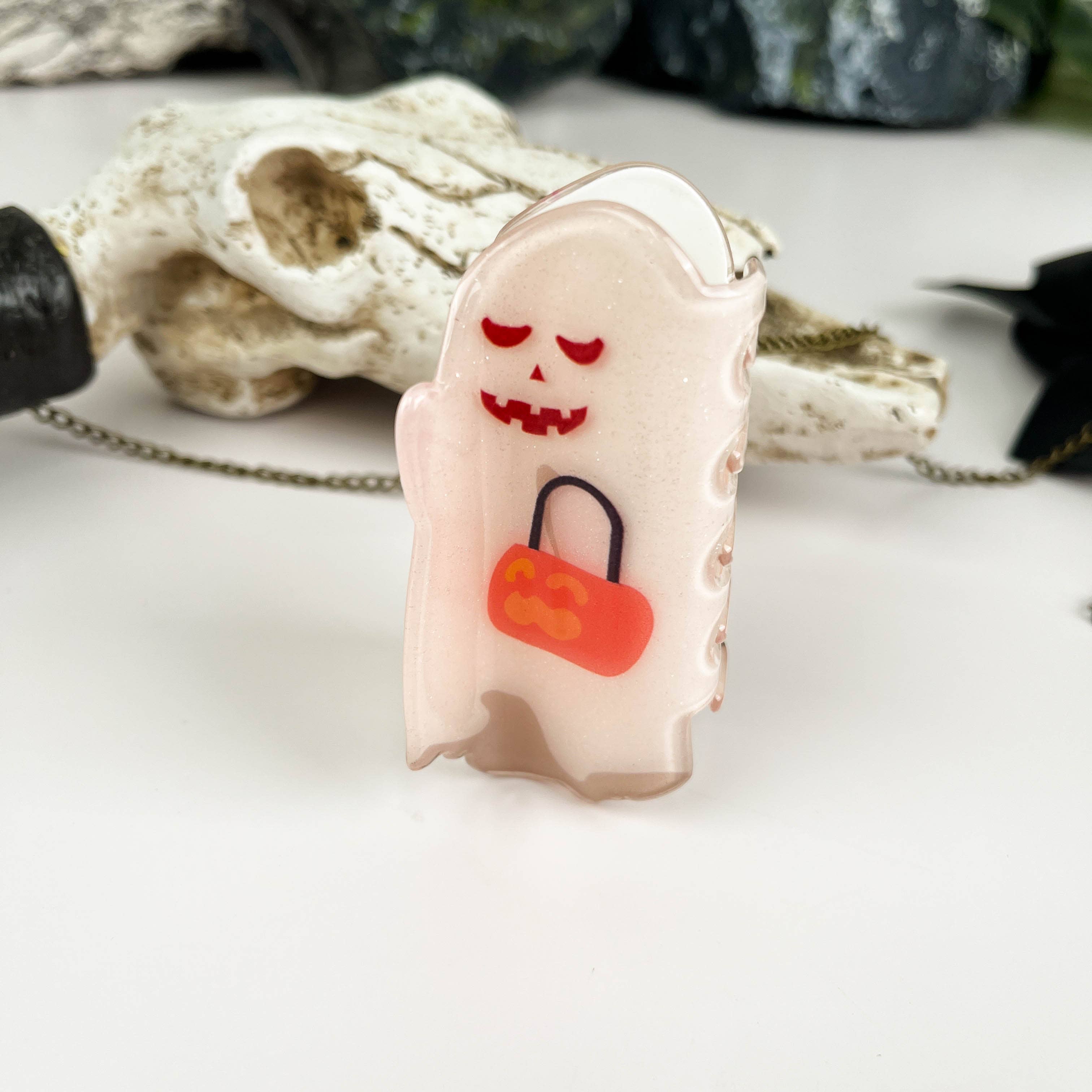 Halloween cute ghost hair claw clip: Bat