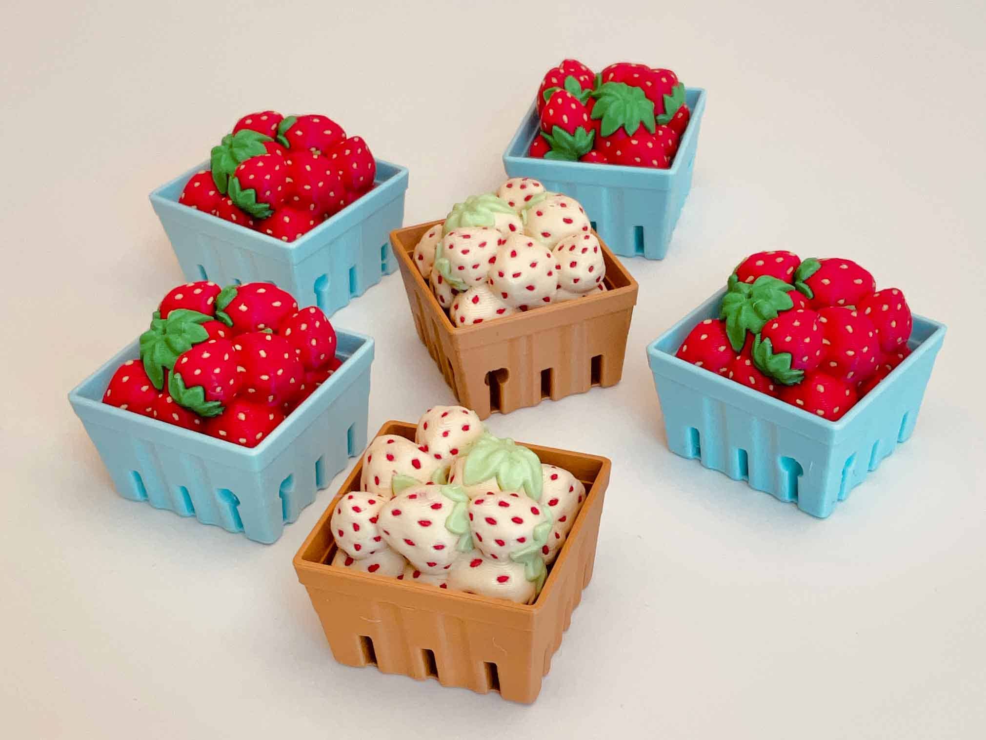 Basket of Strawberries and Frogs Clicker 3D Printed Fidget: Basket of Strawberries / Red