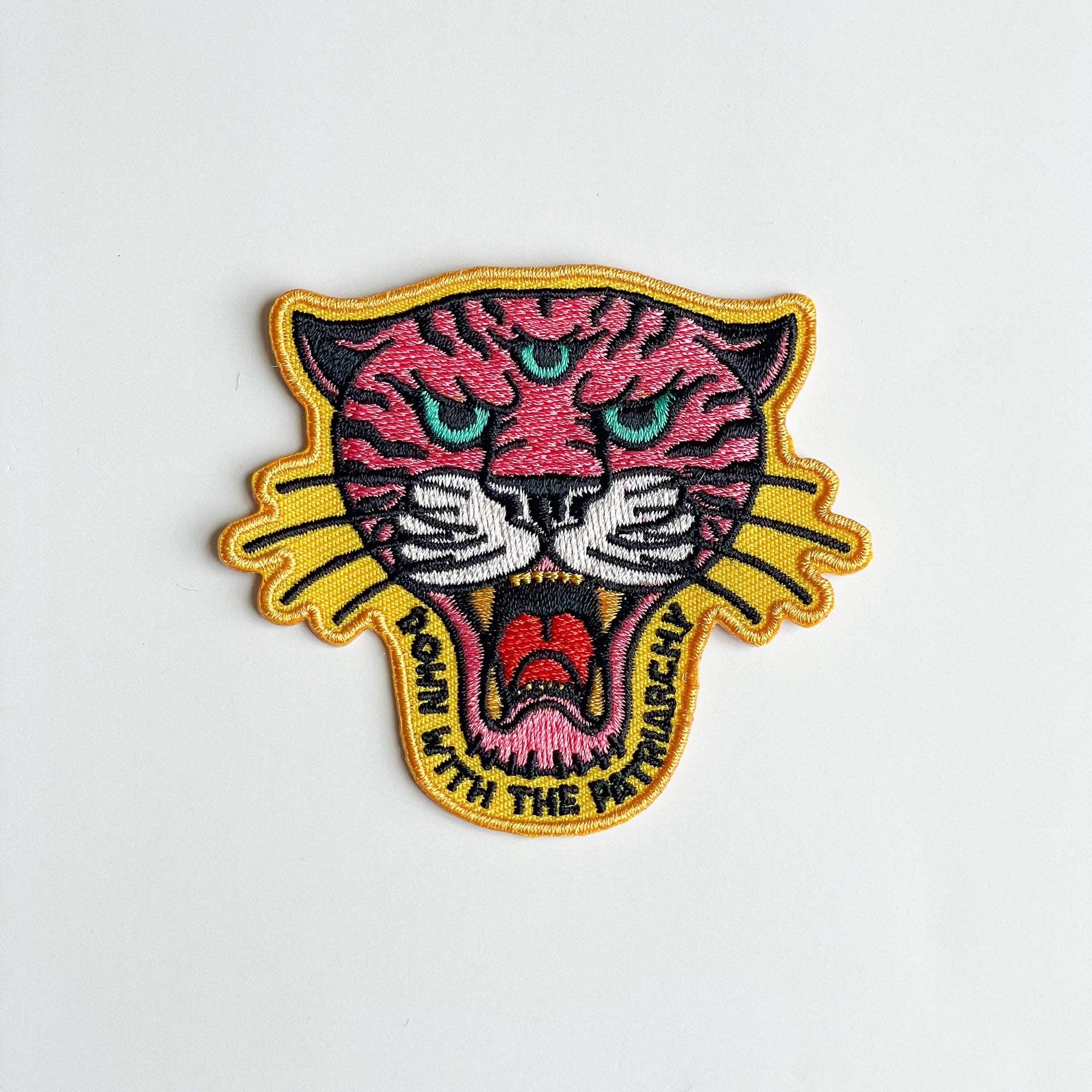 Down With The Patriarchy Tiger Feminist Patch