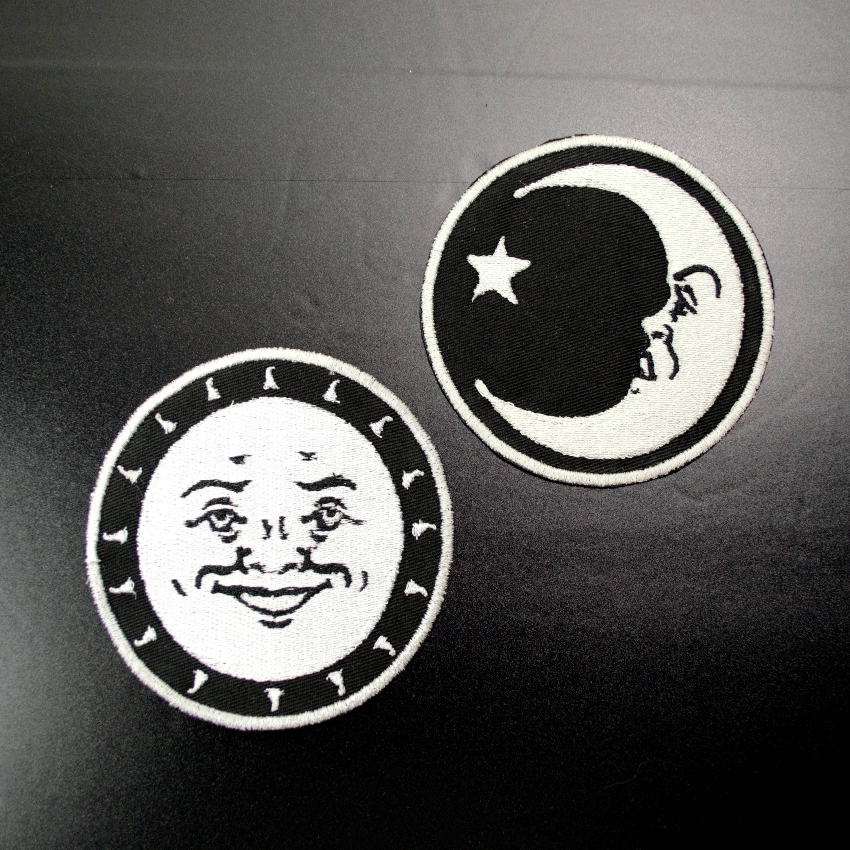 Ouija Sun and Moon Iron On Patch - Set of 2