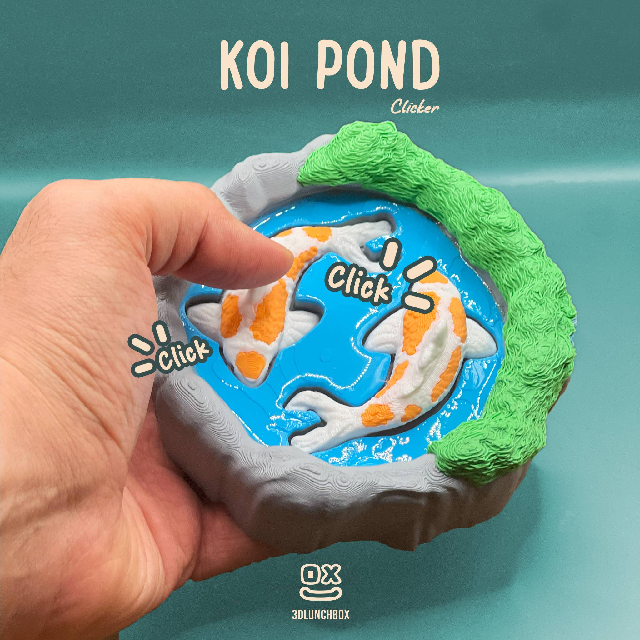 Koi Pond Clicker 3D Printed Fidget