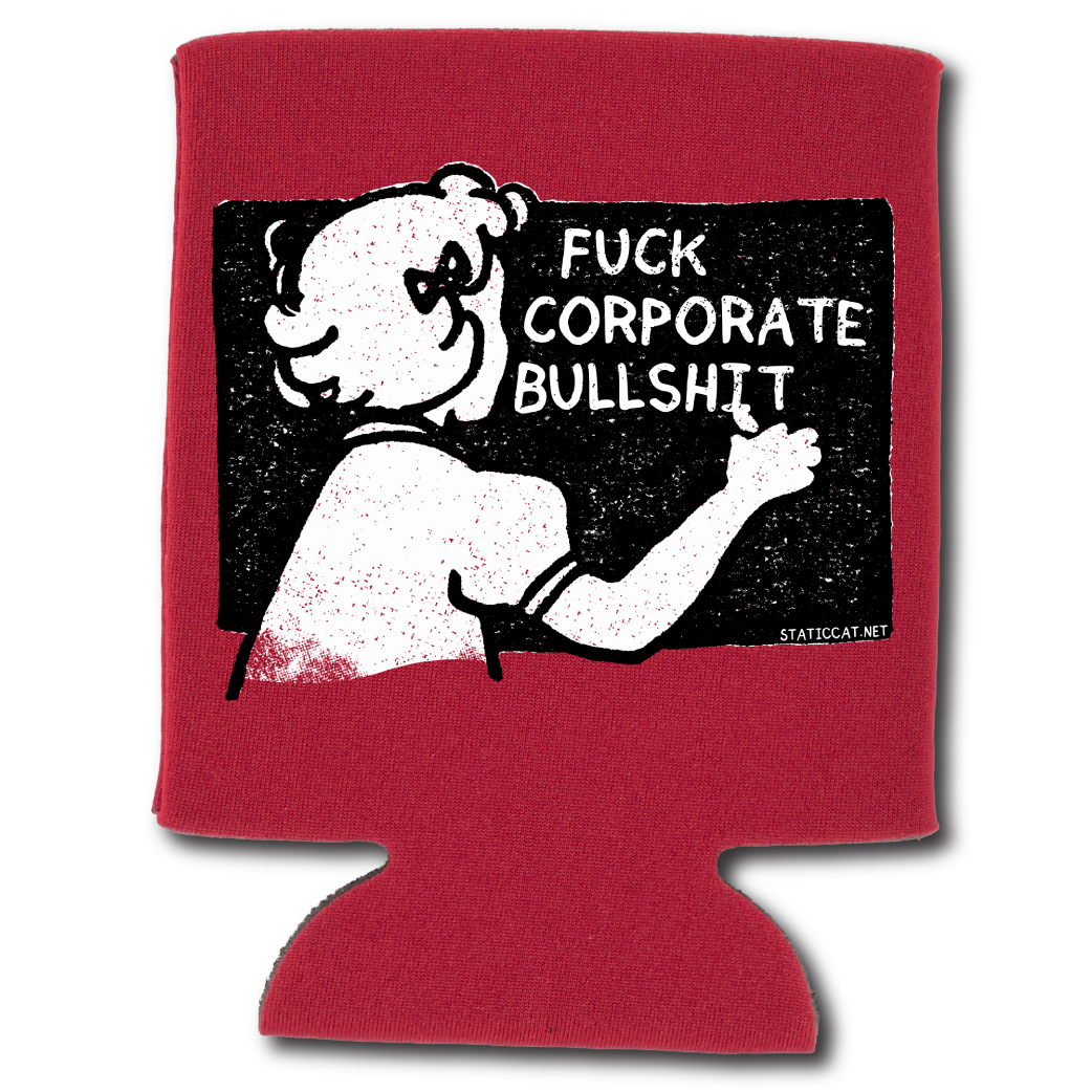 Fuck Corporate Bullshit Can Cooler in Red