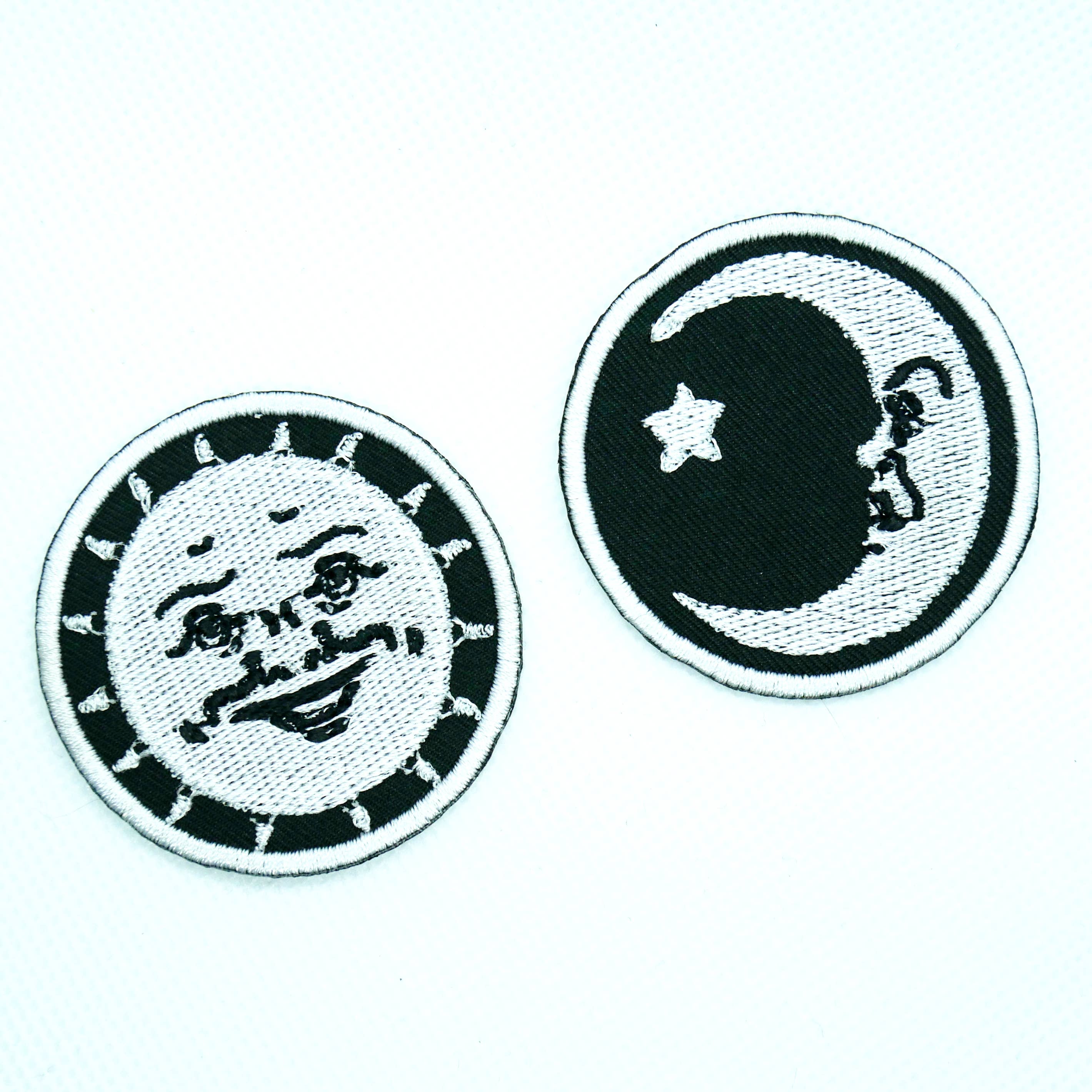 Ouija Sun and Moon Iron On Patch - Set of 2