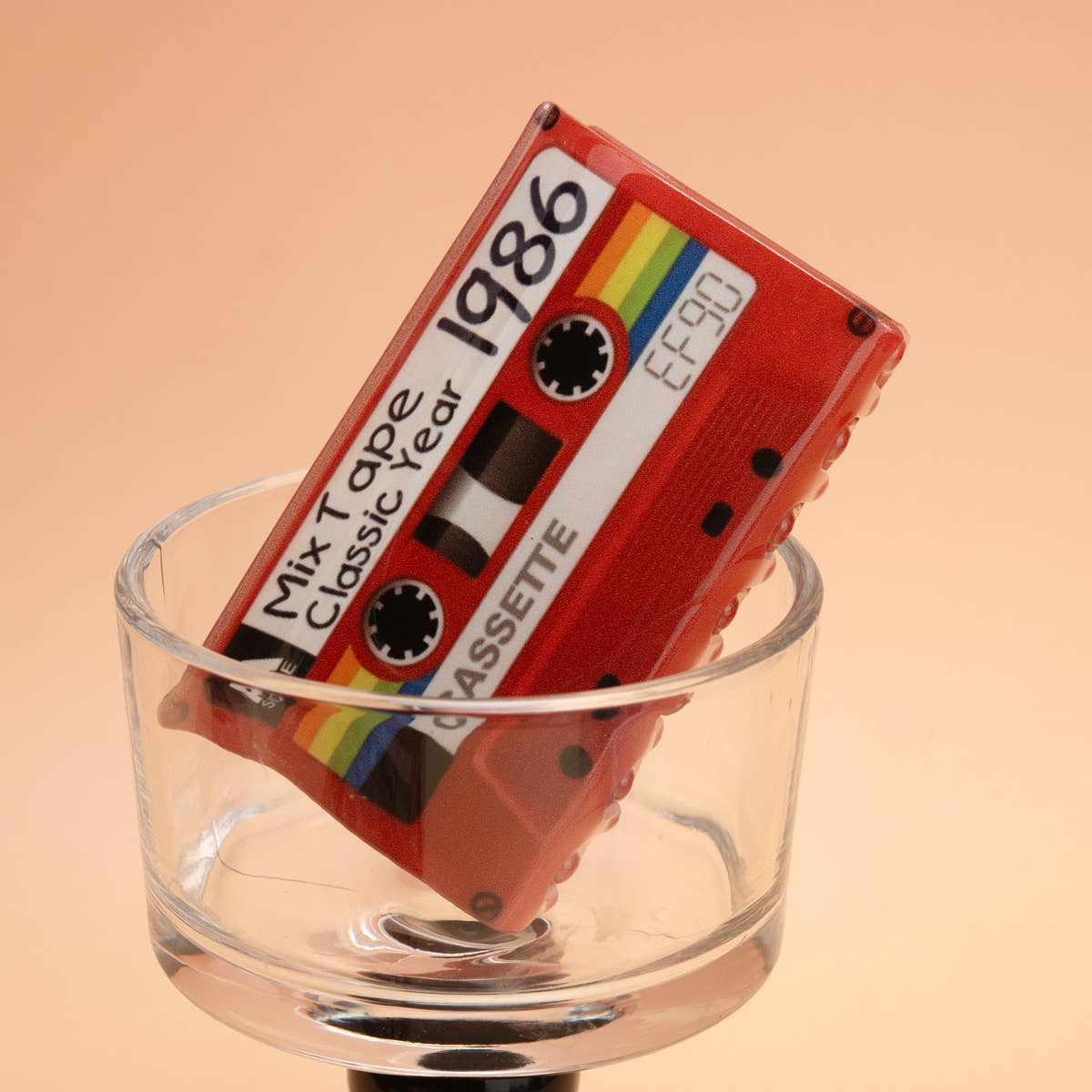 Mix Tape Classic Year 1986 Cassette Hair Claw Clip: Red