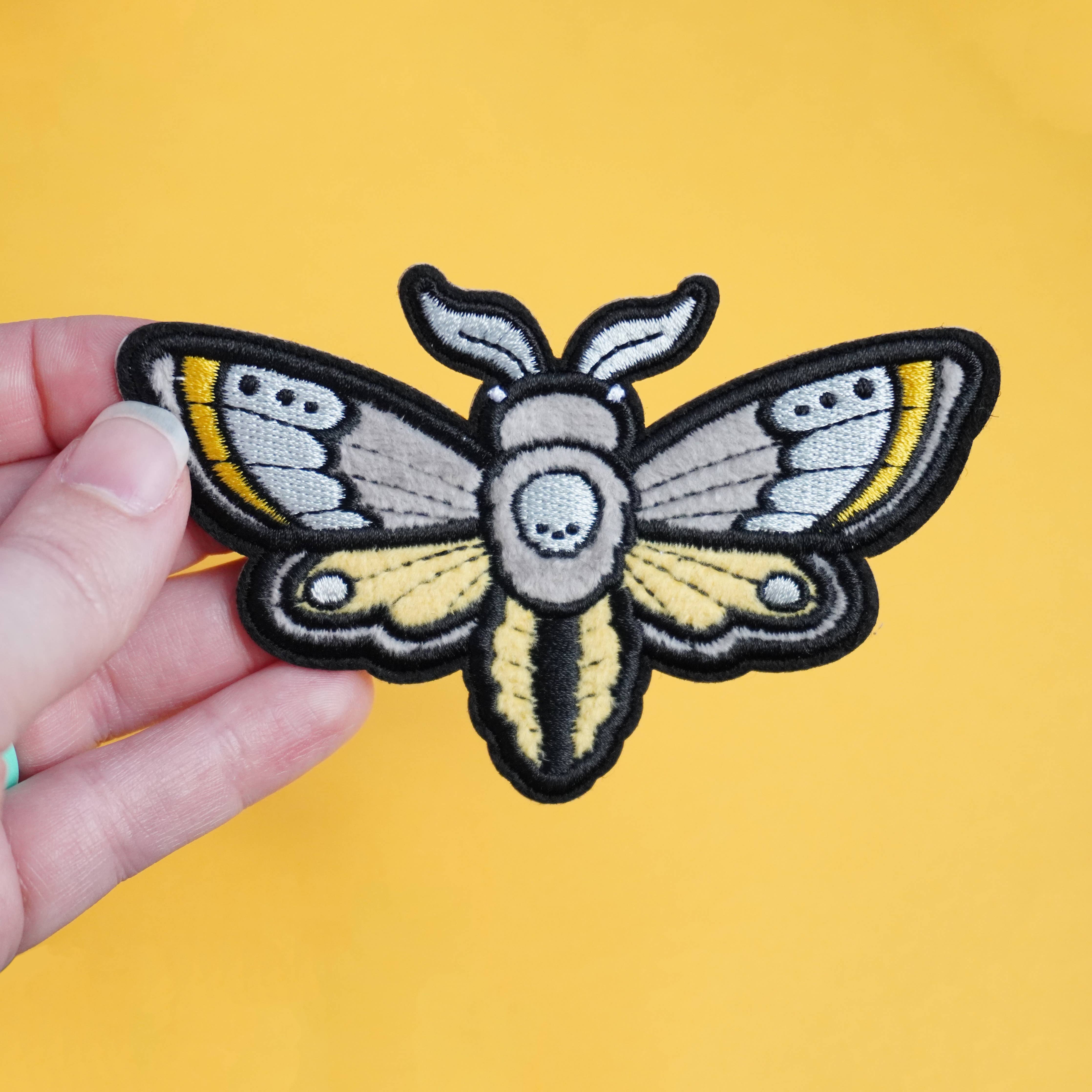 Moth Fuzzy Plush Patch  - Adhesive Backed for Sewing On