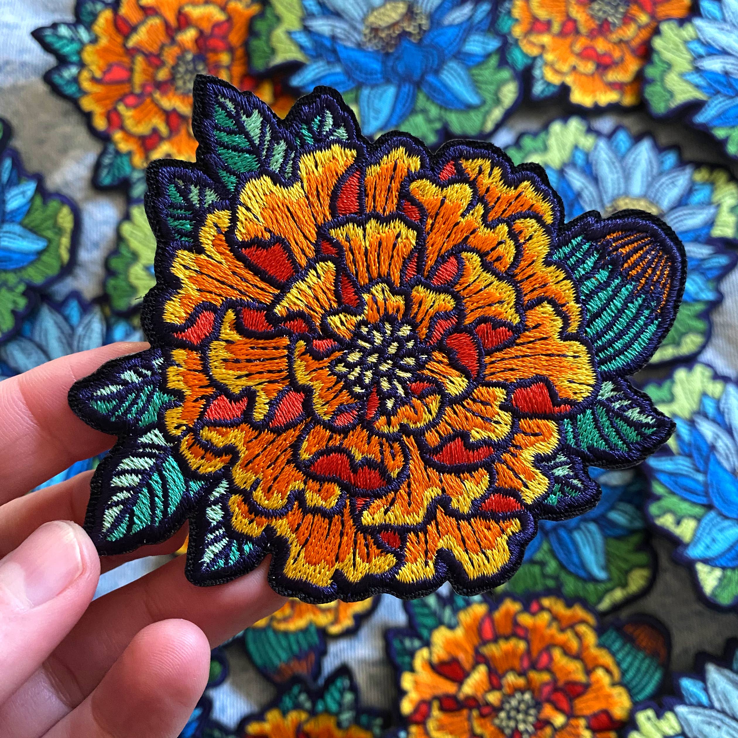 Marigold Embroidered Patch