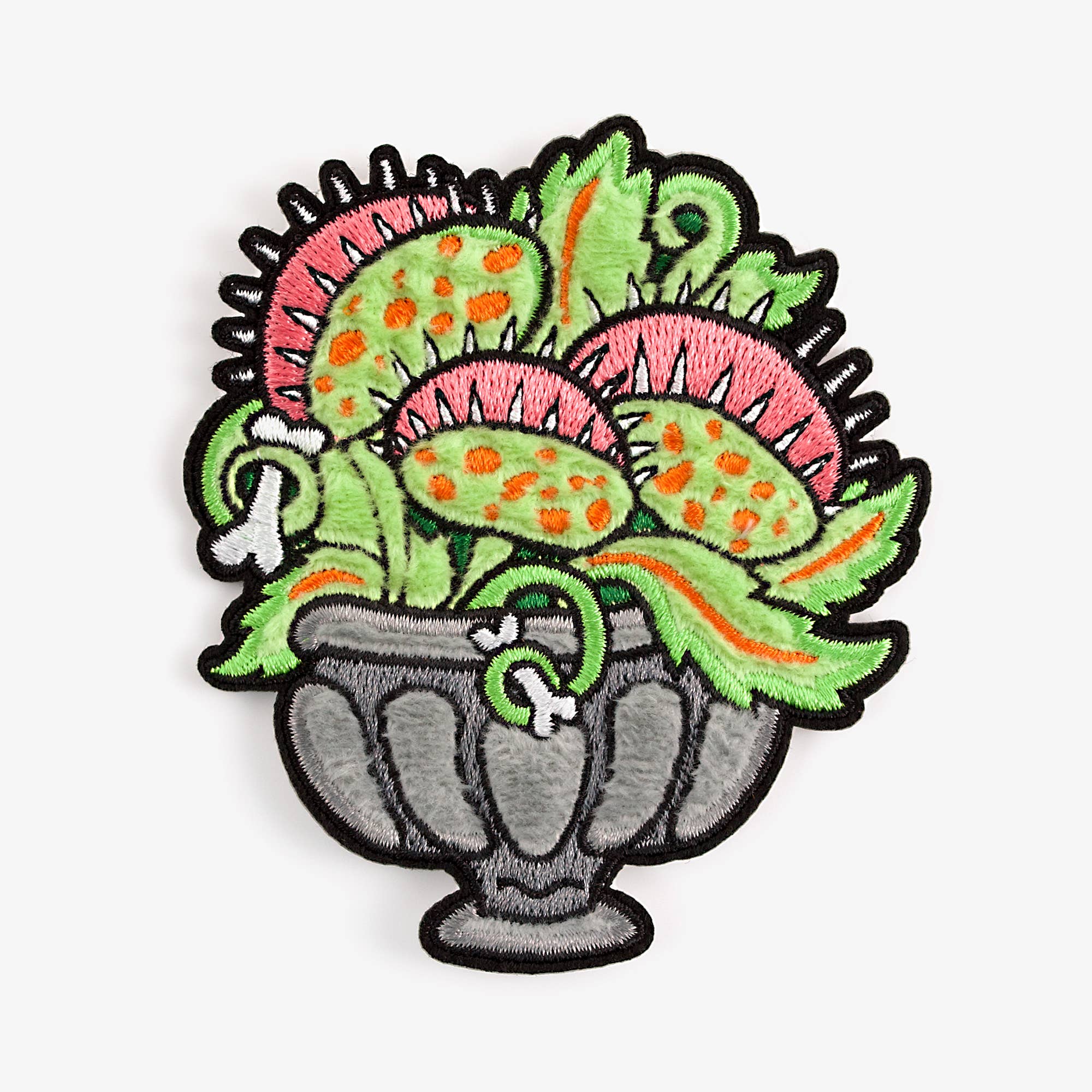 Venus Fly Trap Fuzzy Plush Patch - Adhesive Backed for Sewing On