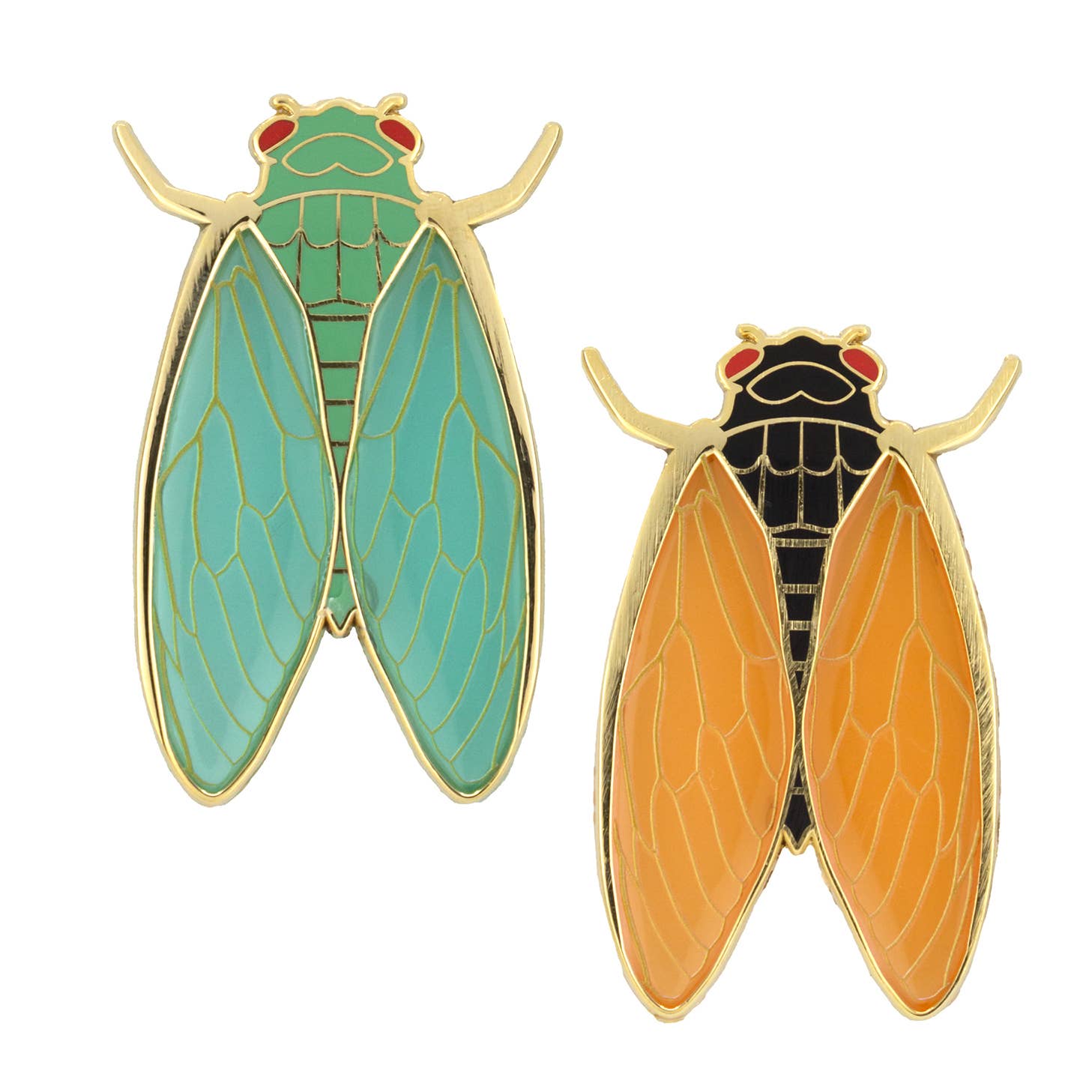 Cicadas enamel pin: Orange