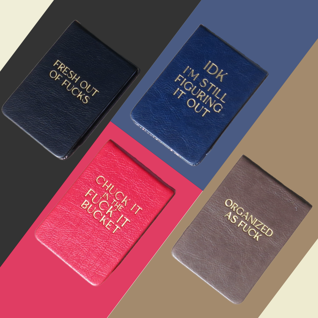 Chuck It In The Fuck It Bucket- Leatherette Pocket Journal