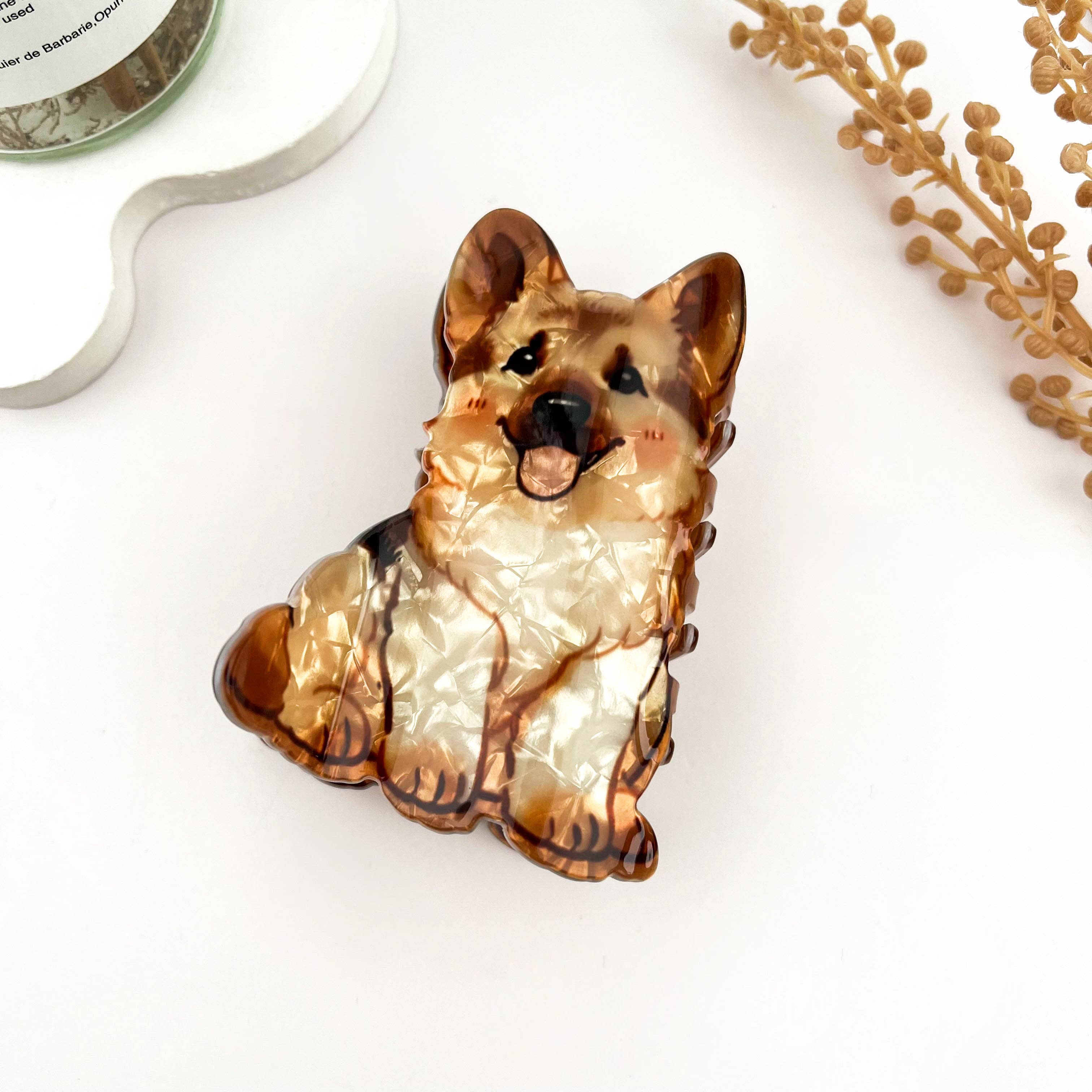 Cartoon Dog Printed Hair Claw, Puppy Lover Hair Clip: Pug