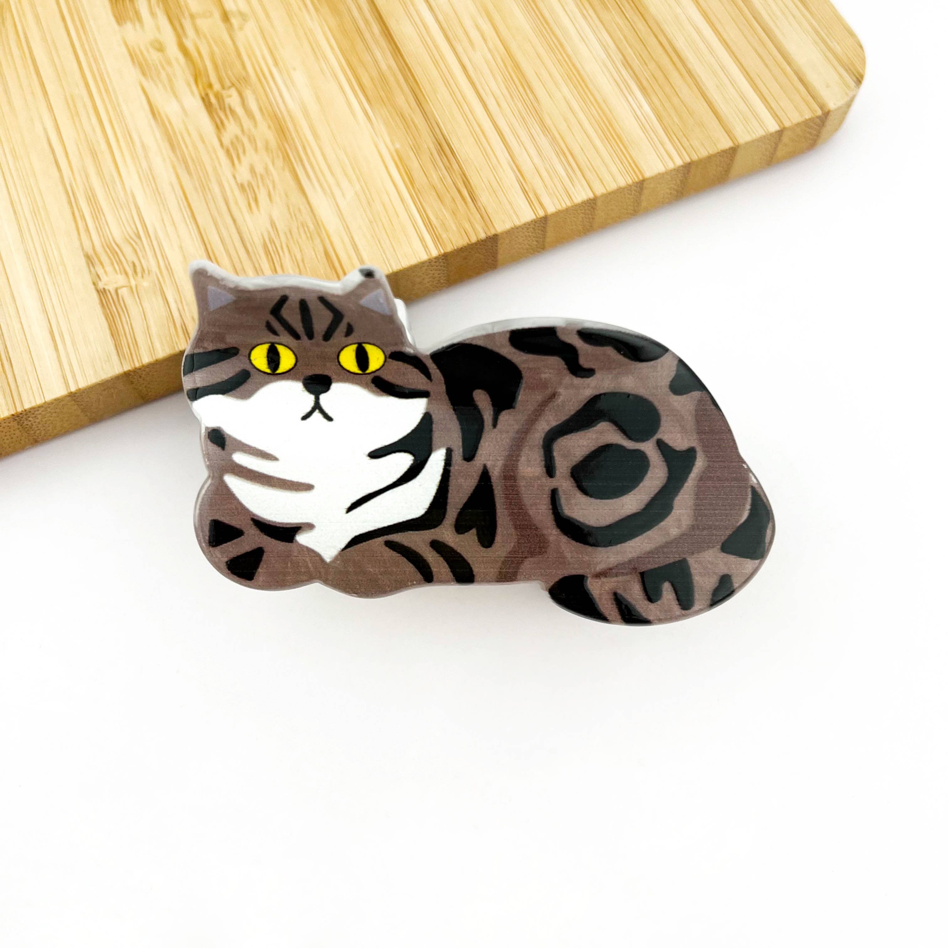 Cute Cat Claw Clip, Animal Hair Clip: Brown