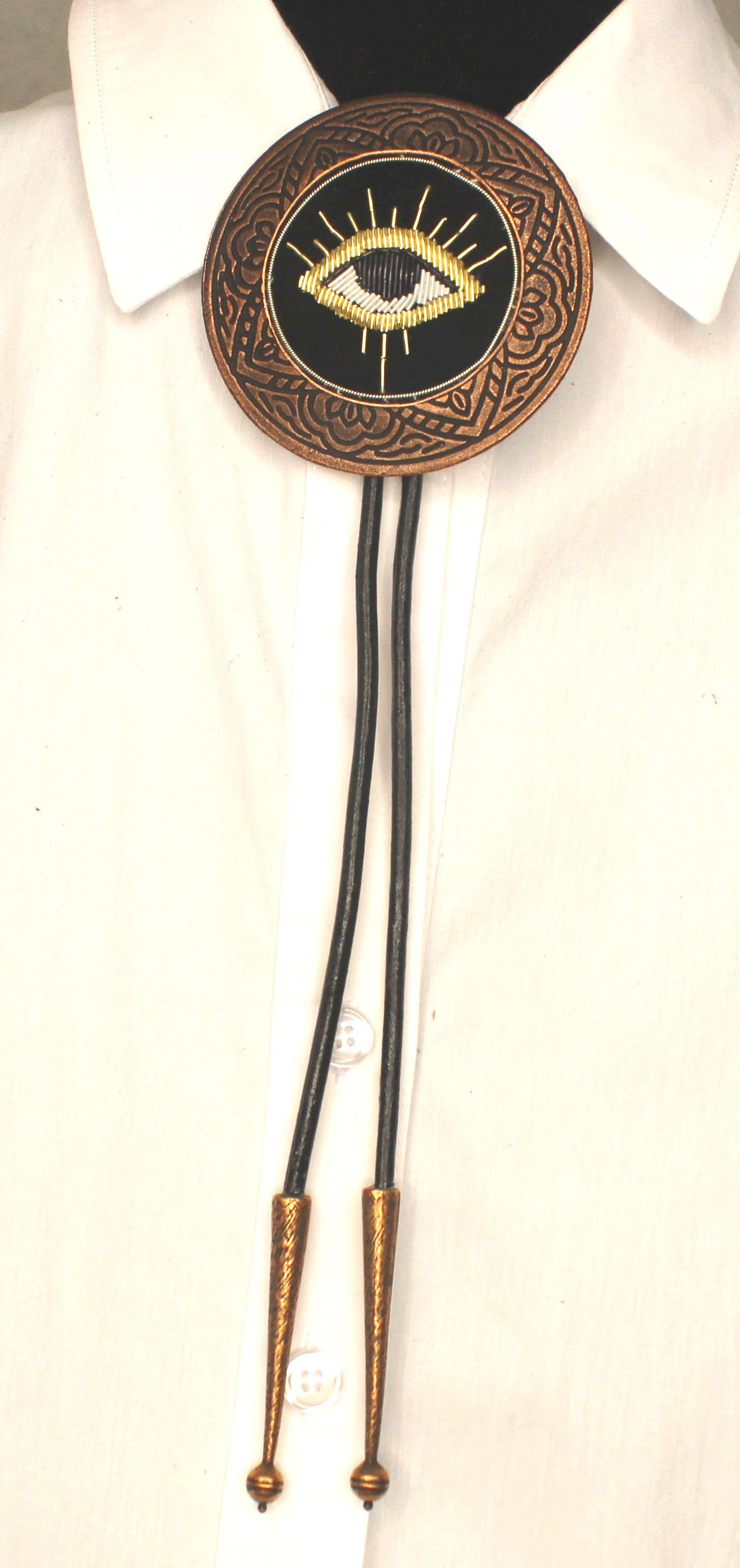 Eye of the West Bolo Tie Black Leather Cord