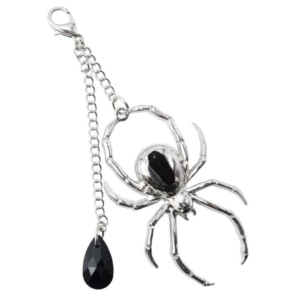 Spider Charm Web Claw Clip Silver