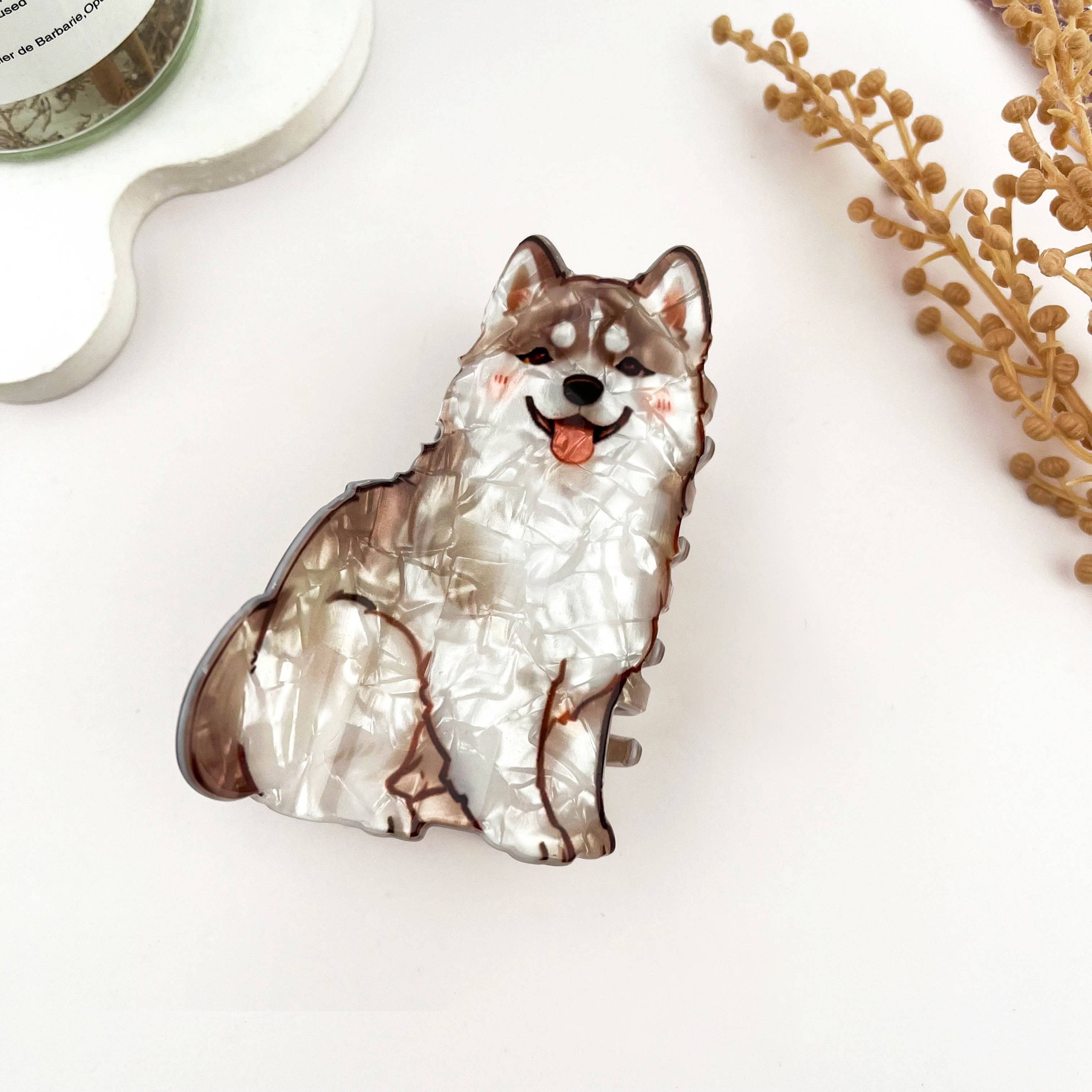 Cartoon Dog Printed Hair Claw, Puppy Lover Hair Clip: Pug