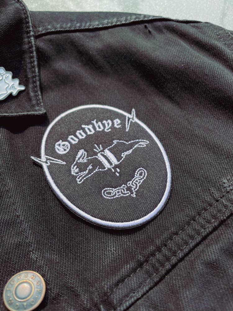 Goodbye Rabbit - Embroidered Iron-On Patch