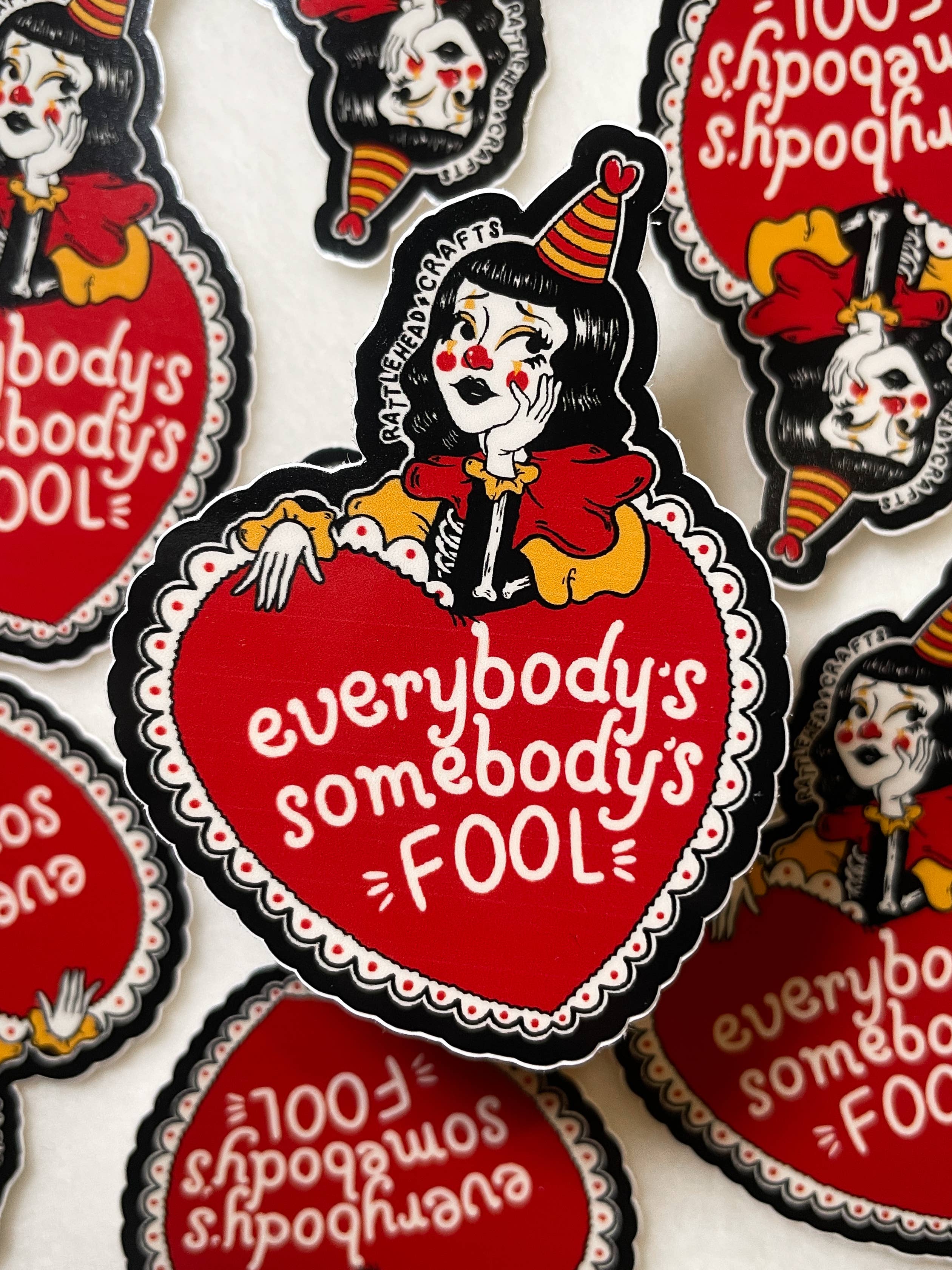 Somebody's Fool Clown Sticker