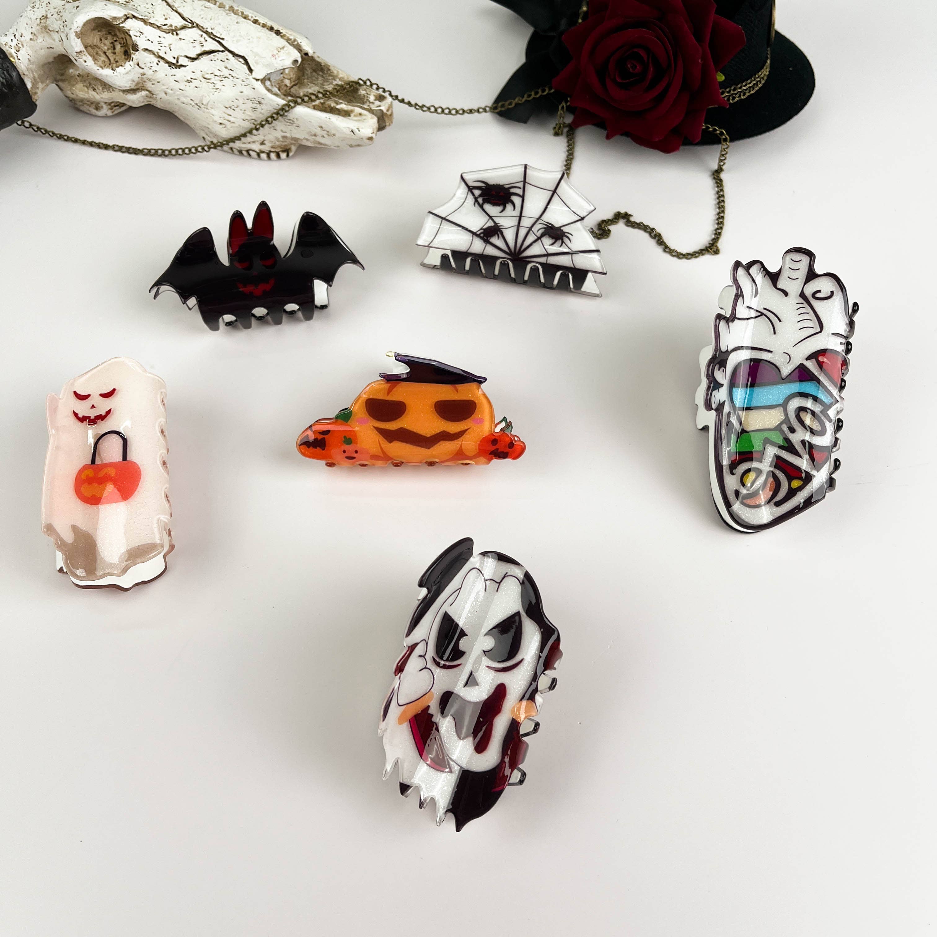 Halloween cute ghost hair claw clip: Bat