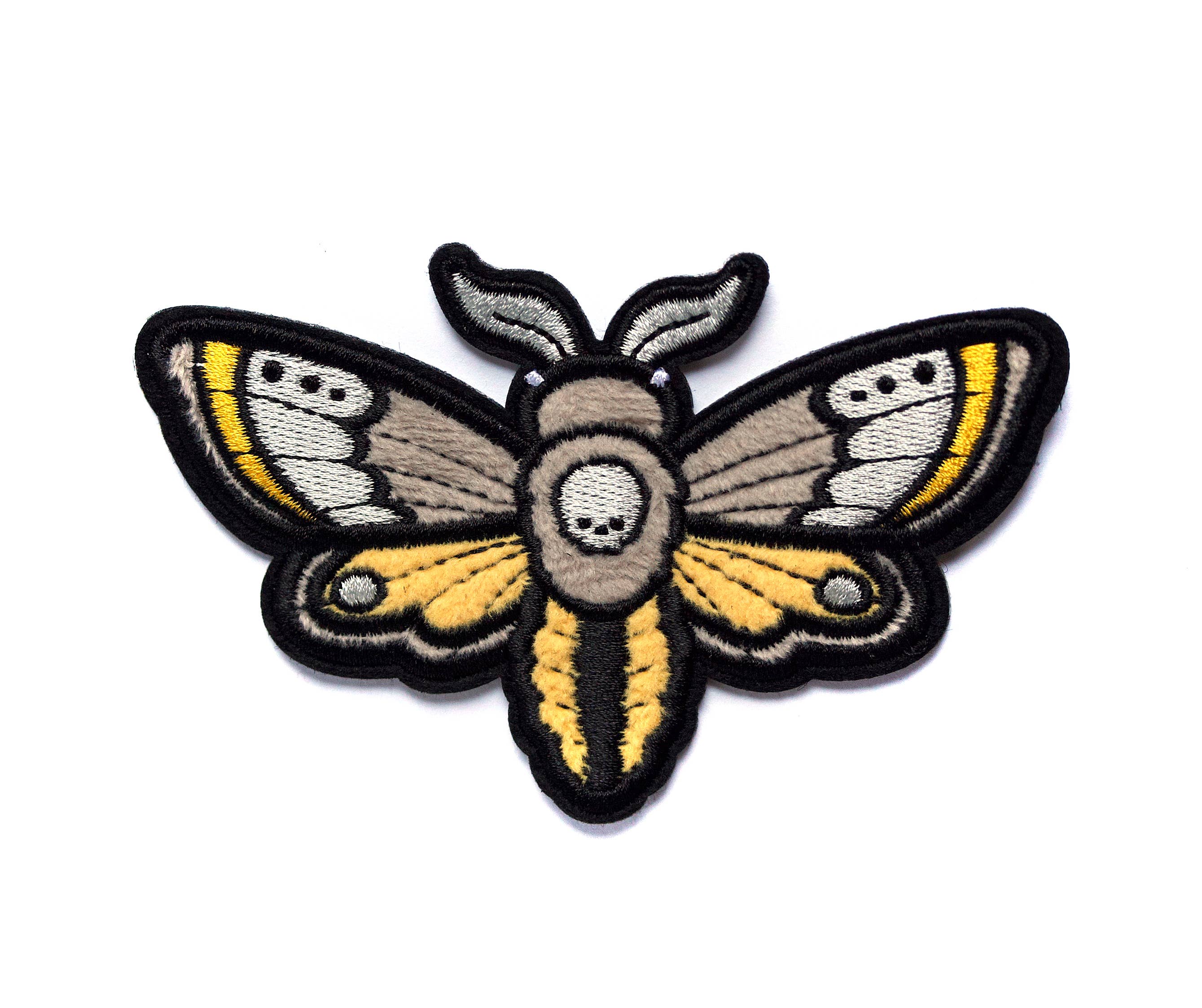 Moth Fuzzy Plush Patch  - Adhesive Backed for Sewing On