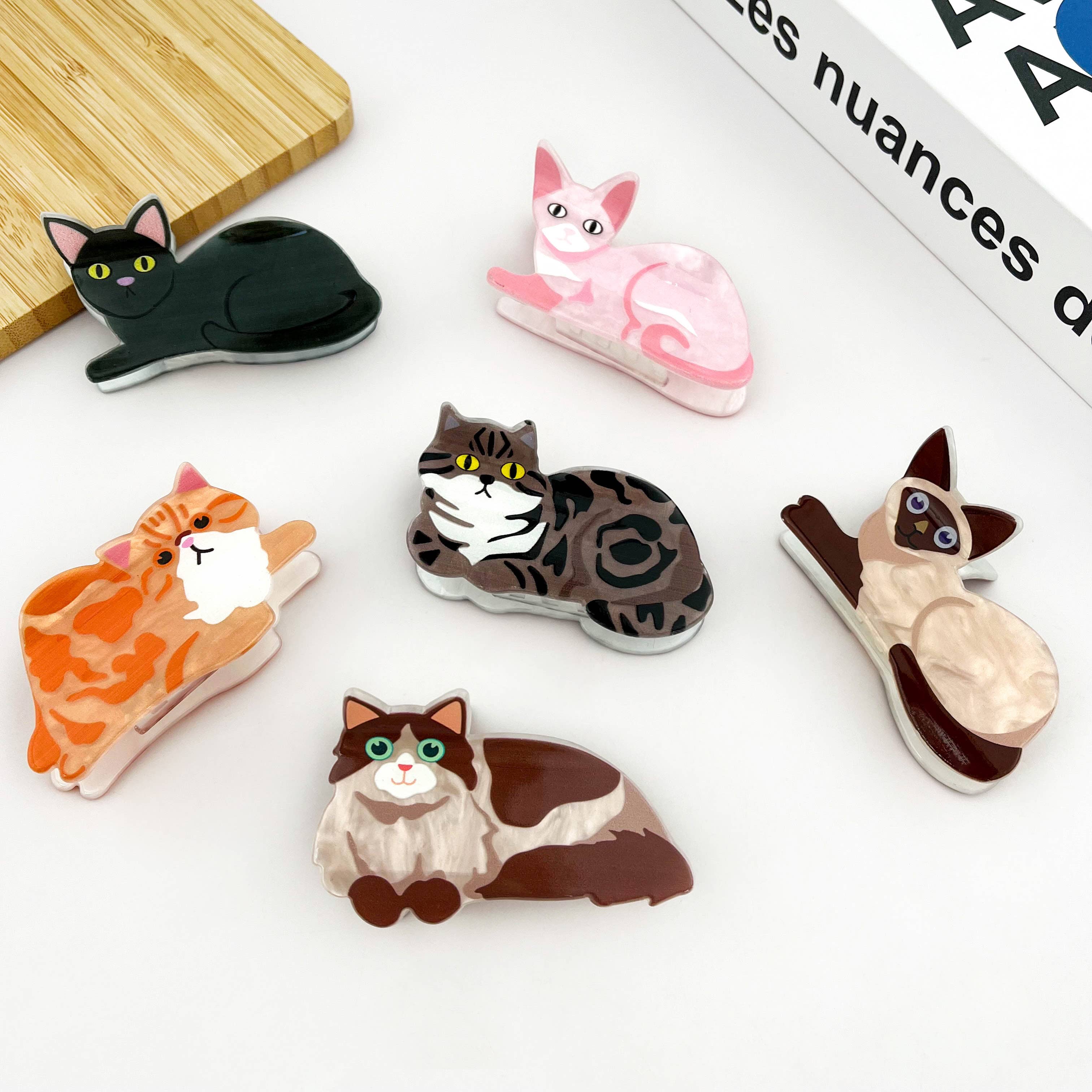 Cute Cat Claw Clip, Animal Hair Clip: Orange