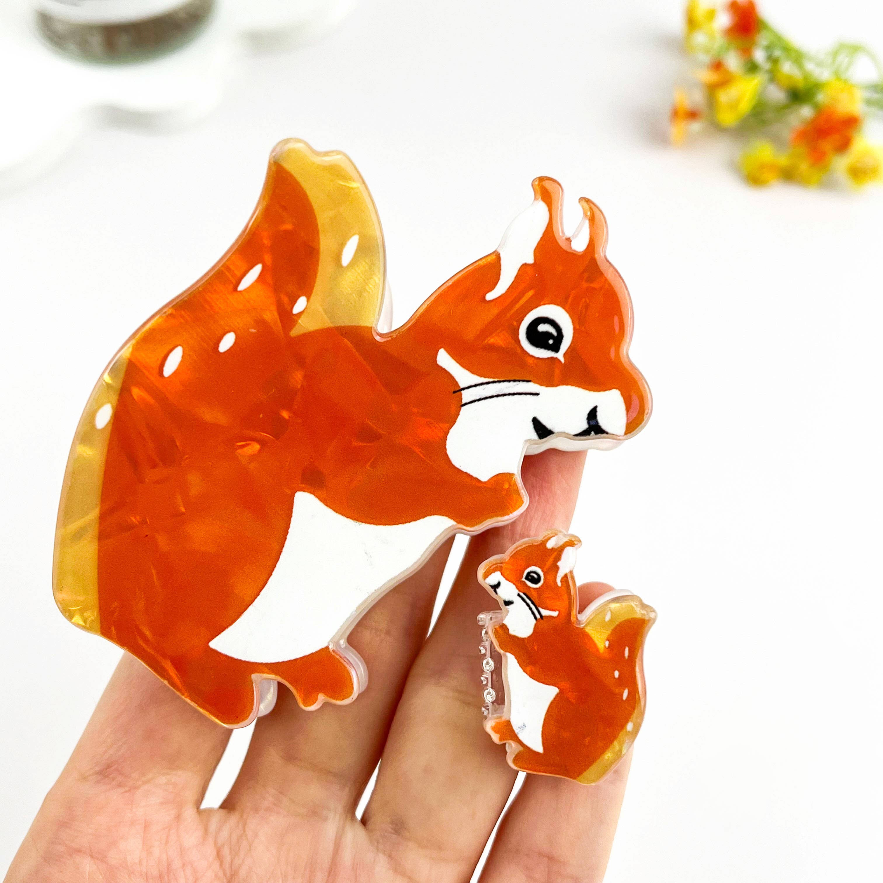 Cartoon Squirrel Hair Claw Clip: Squirrel-Large