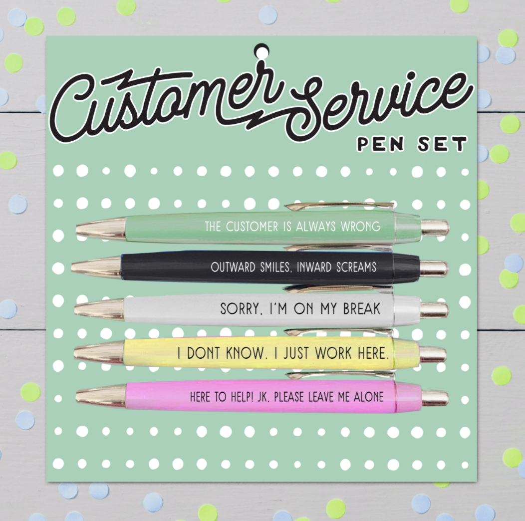 Customer Service Pen Set  Madam Clutterbucket's Neurodiverse Universe